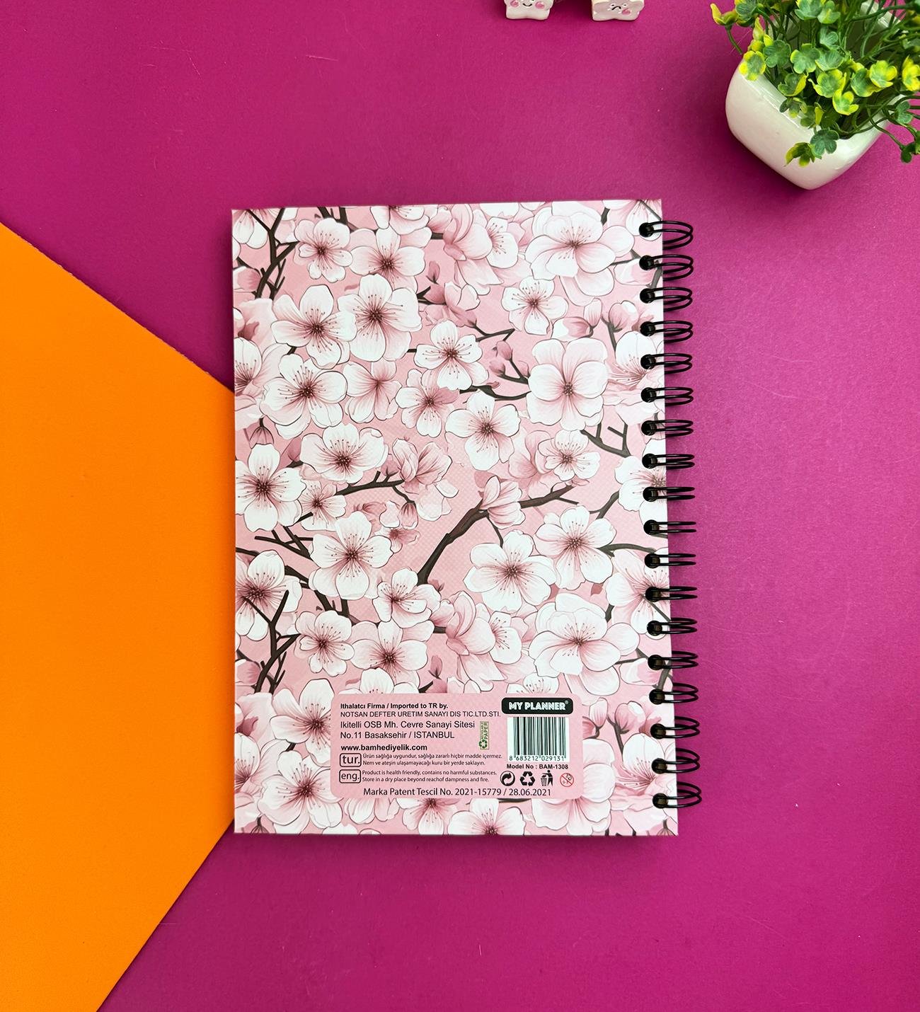 Pembe Sakura Tasarımlı Konuşan AjandagiftmodaBam-1308