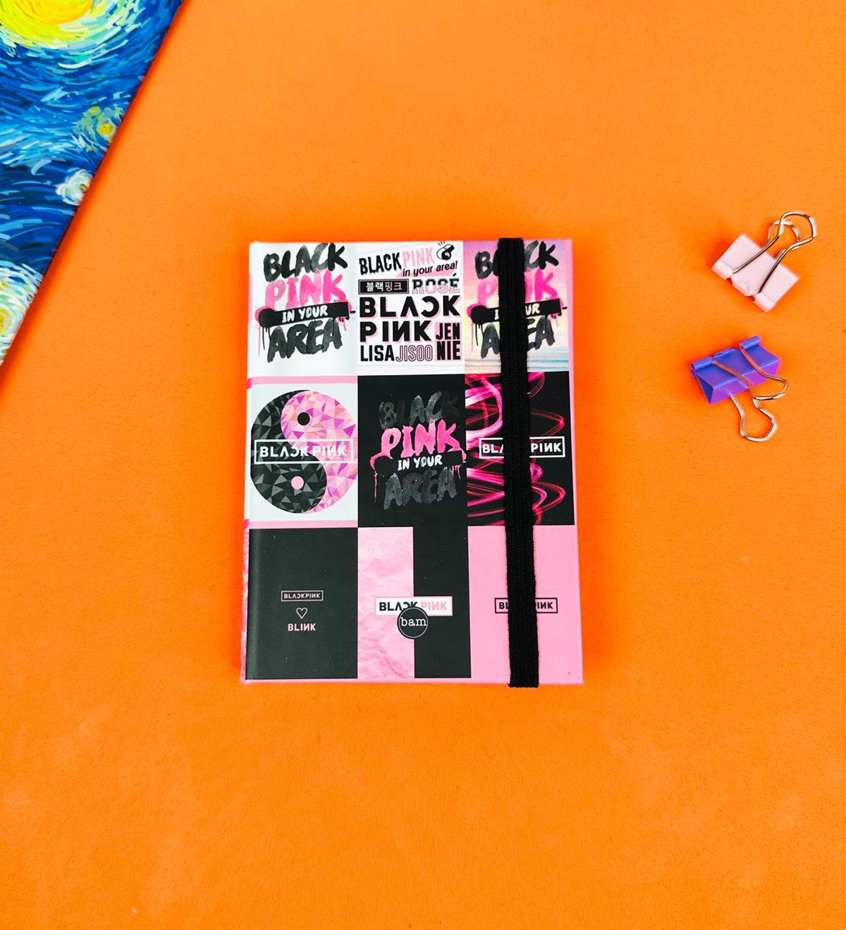 Black Pink Tasarımlı Sert Kapaklı Mini DeftergiftmodaBam-1029-14	