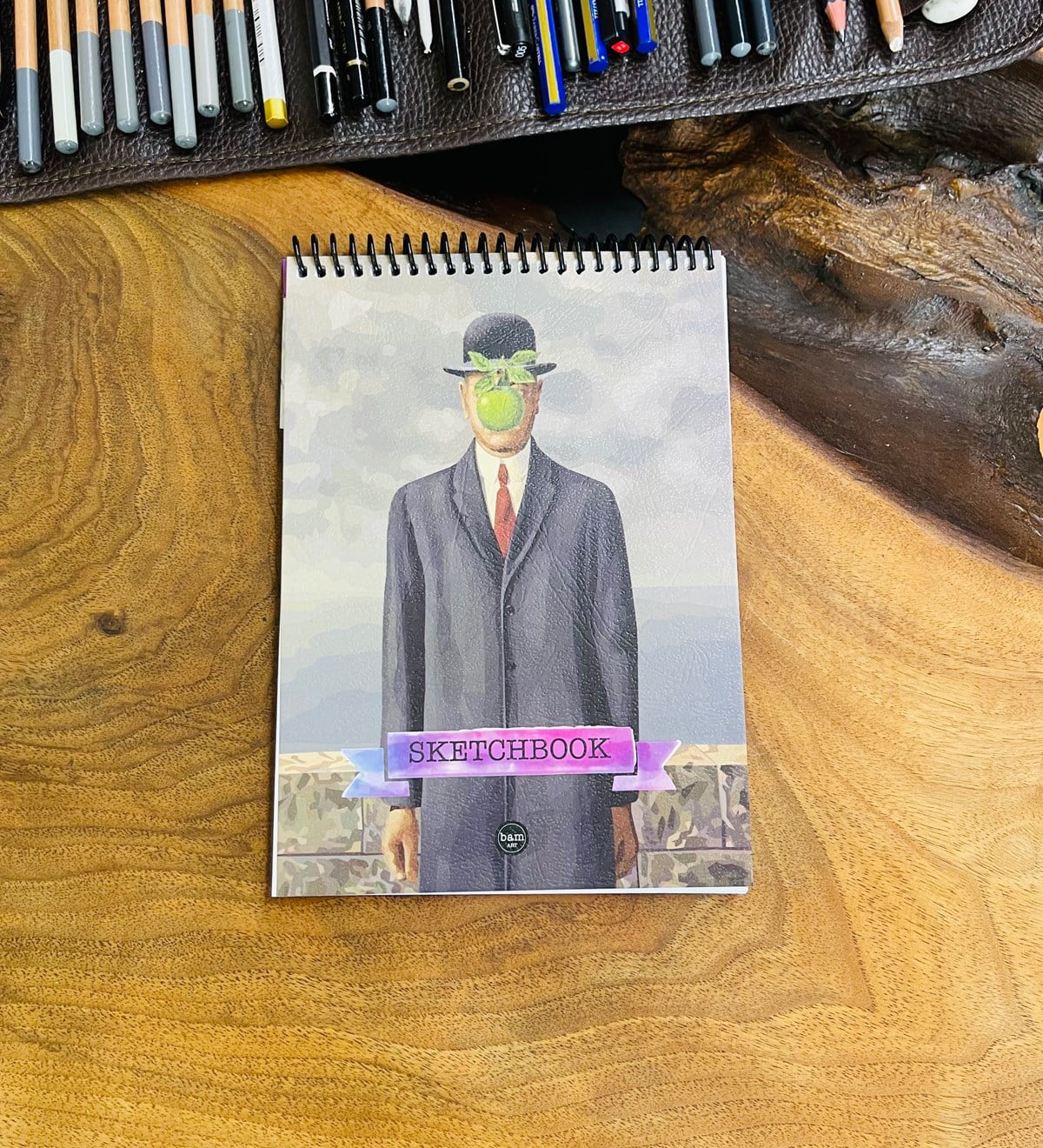 A5 Skecth Book - Eskiz Defteri - Spiralli Tutuş / Grenli Sert Tasarım KapakgiftmodaGmd100276-San-Of-Man