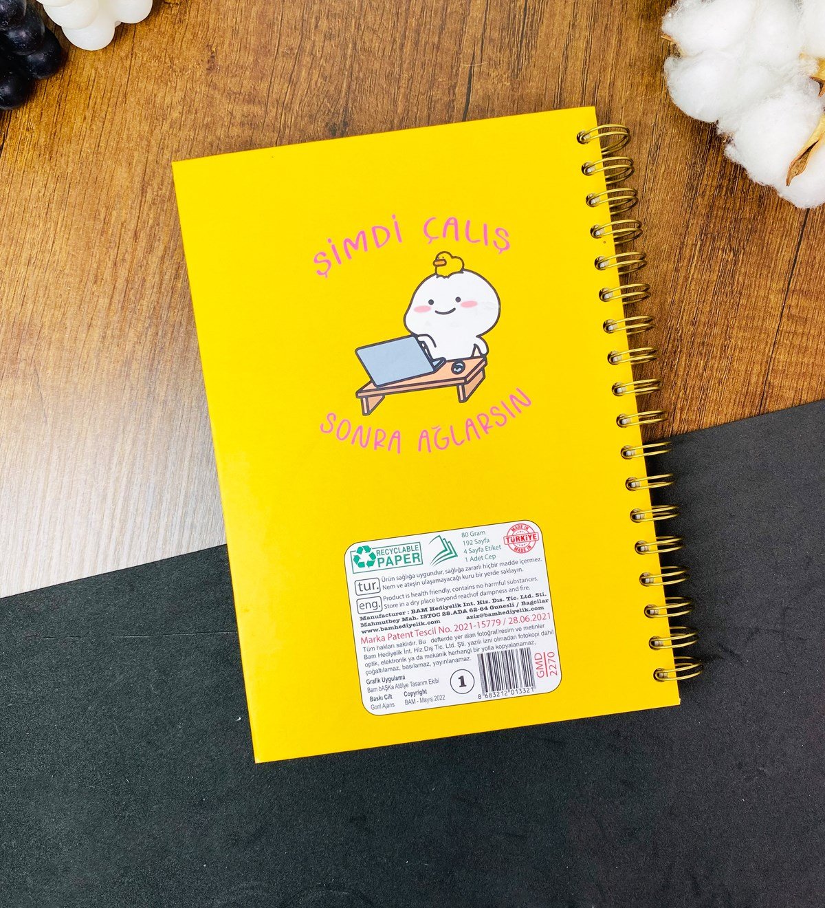 Şimdi Çalış Sonra Ağlarsın Tasarımlı Konuşan Ajandagiftmoda Gmd100424