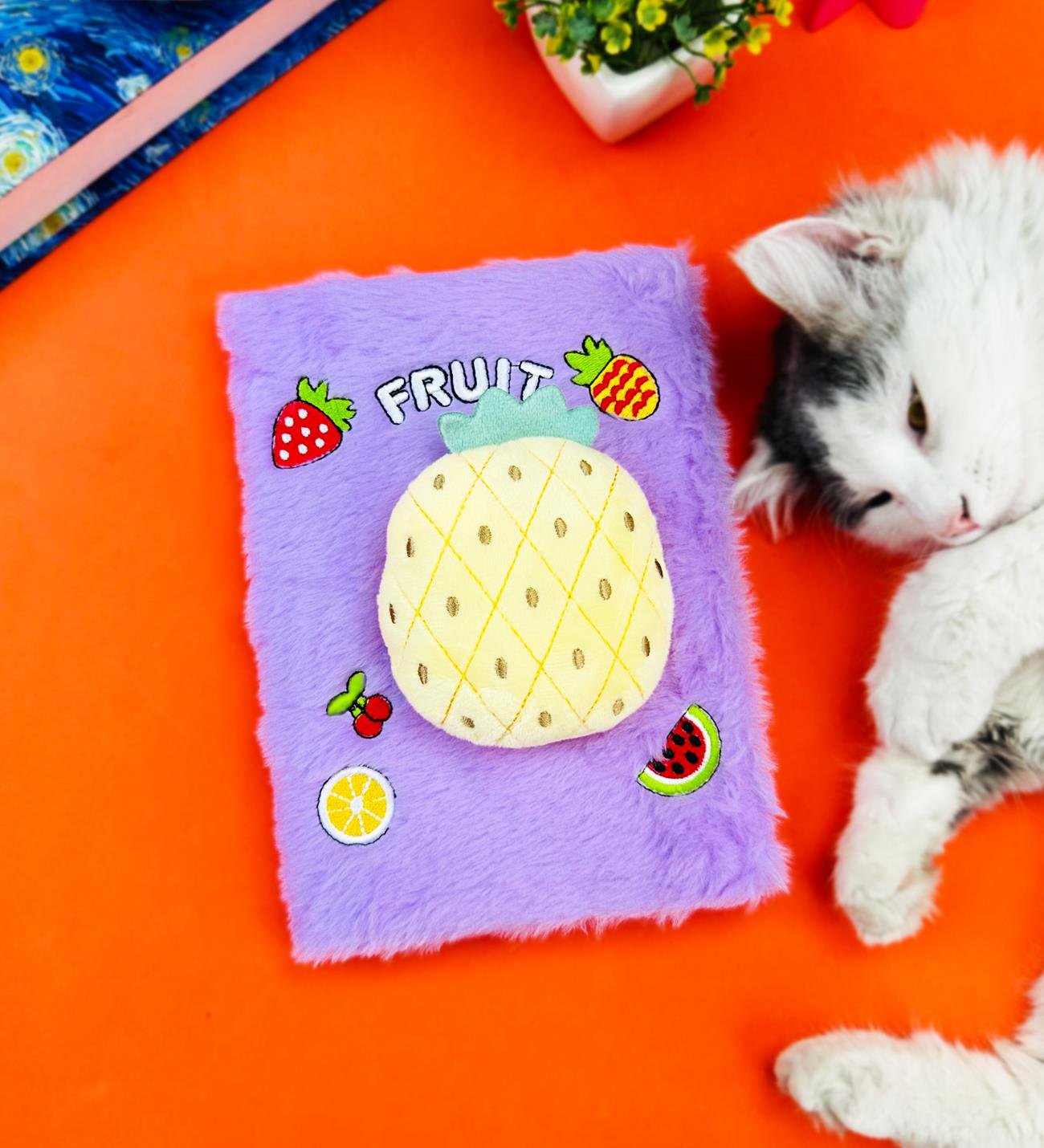 Sevimli Meyve Kabartmalı Peluş DeftergiftmodaBM-1079