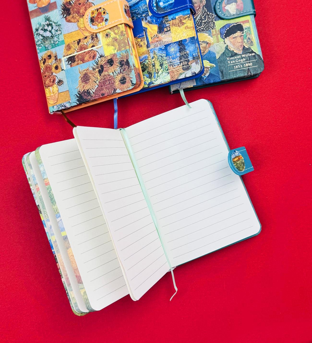 Van Gogh Kolaj Tasarımlı Mıknatıs Kapaklı Defter  BM-1204giftmodaBM-1204