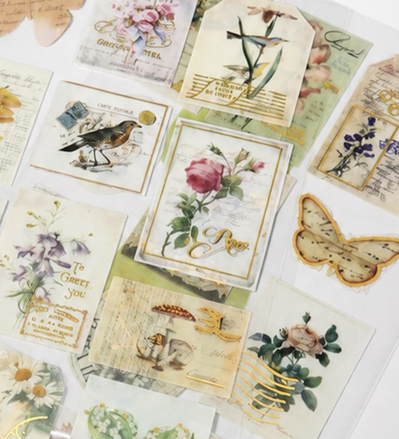 Şeffaf Vintage Pul Sticker SetigiftmodaBM-2598