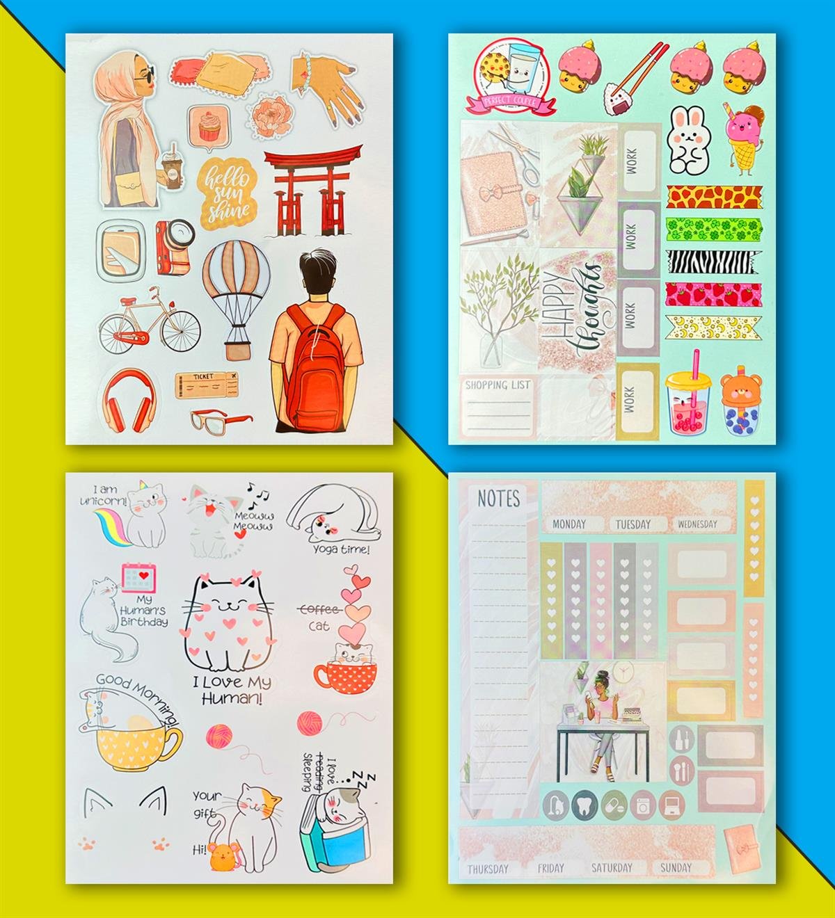 My DIY Sticker Book 24 * 17 cm 16 Sayfa Özel Tasarım Rengarenk Sticker KitabıgiftmodaBam-1030