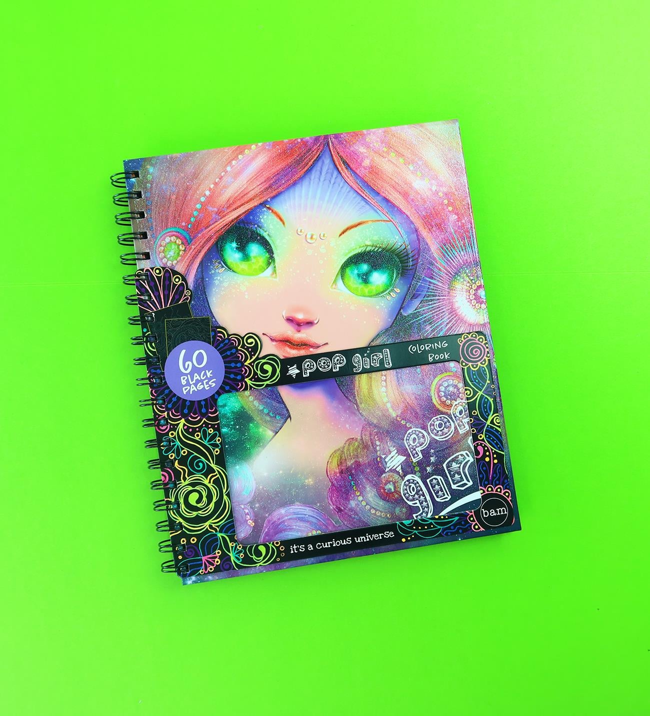 Pop Girl Siyah Sayfa Boyama Kitabı – 60 Sayfa Spiral DeftergiftmodaBM-2156