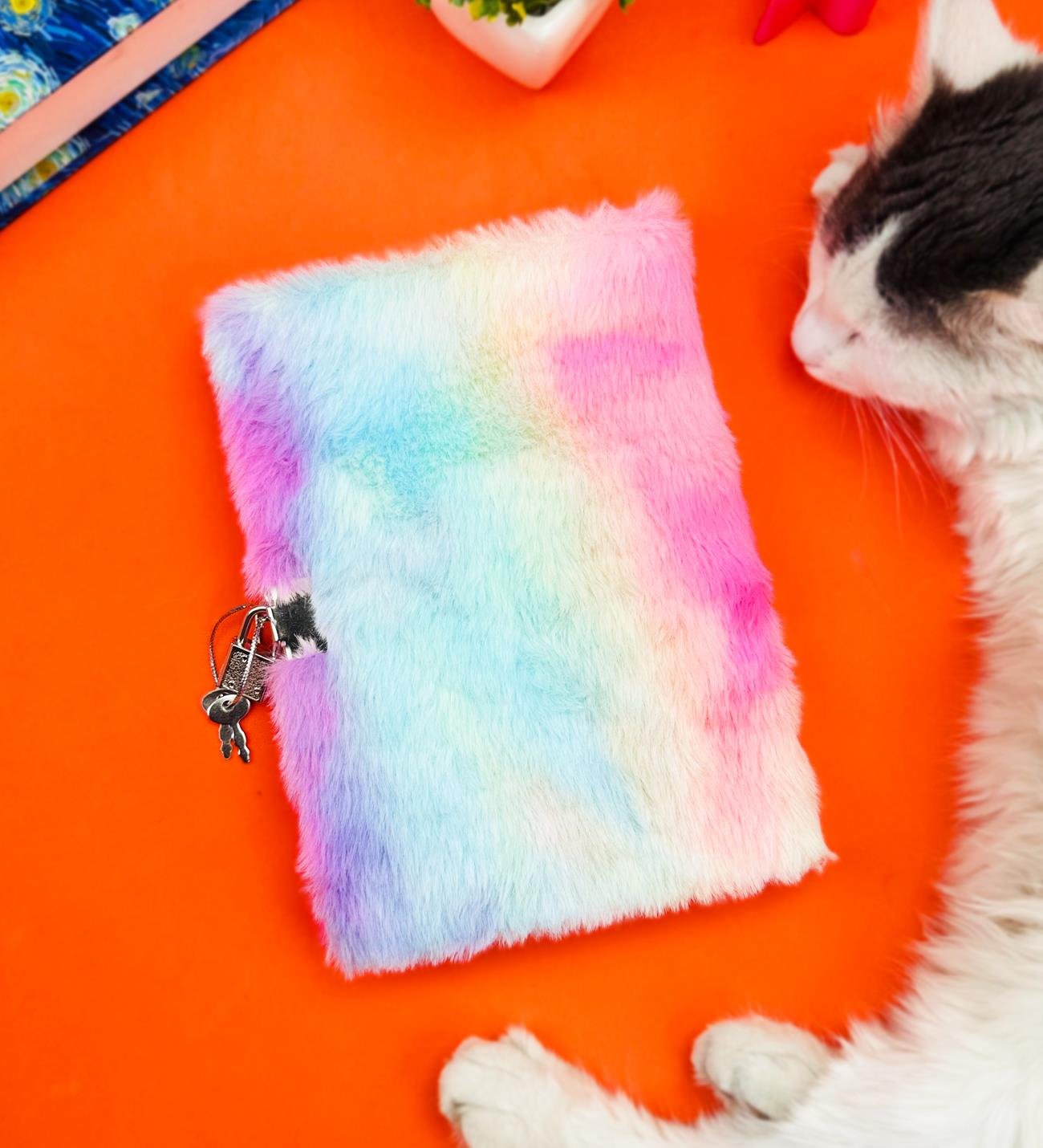 Sevimli Tavşan Tasarımlı Kilitli Peluş DeftergiftmodaBM-1056-1