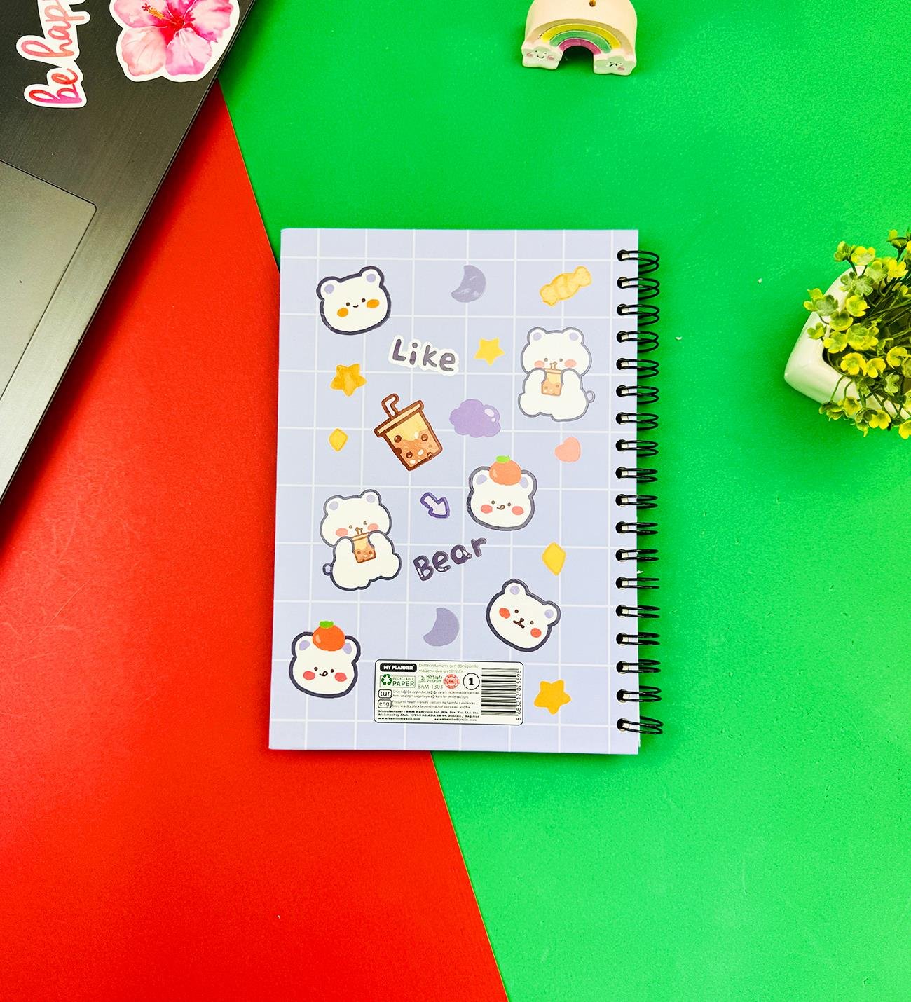 Leak Bear Tasarımlı Spiralli Defter giftmodaBam-1303