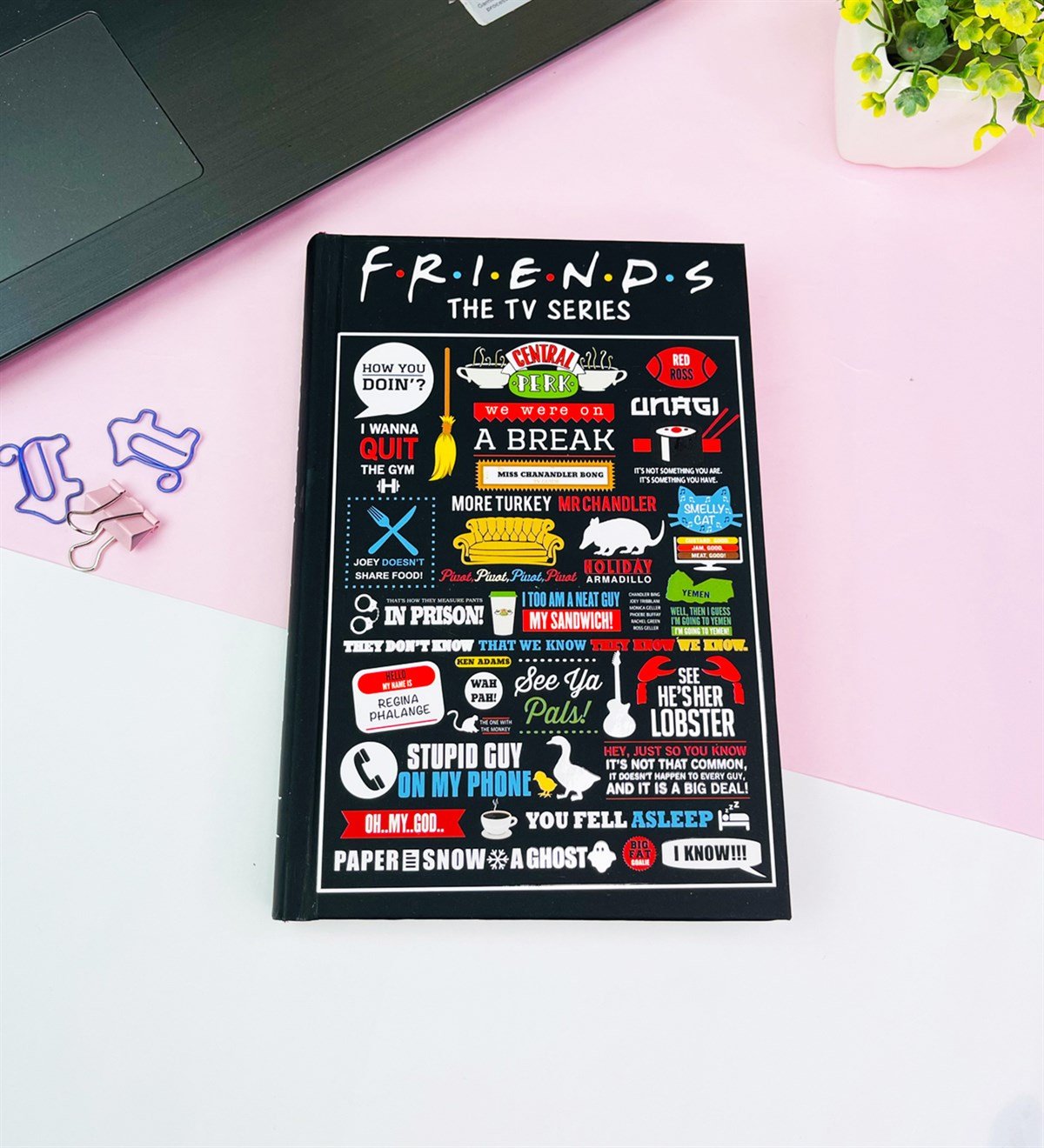 Friends Tasarımlı Kalın Kitap Görünümlü Defter Ve Bez Çanta SetgiftmodaGmhs101811