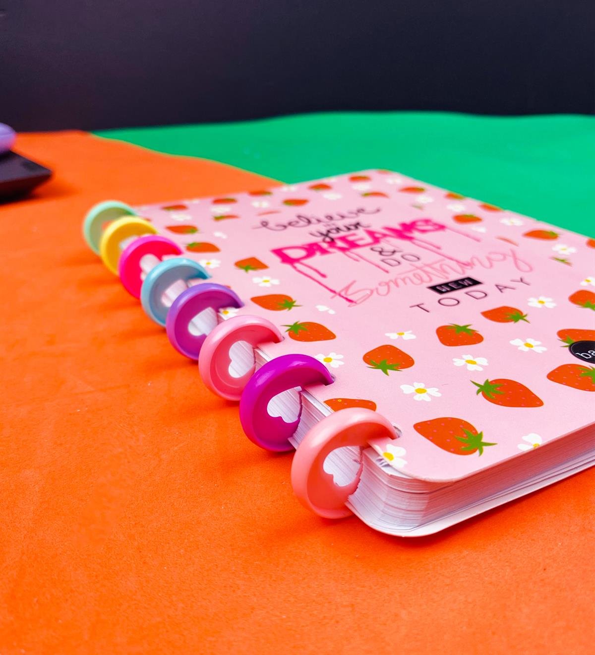 Believe Your Dreams Çilek Tasarımlı Yeni Nesil Kalp Spiralli DeftergiftmodaBAM-181-3