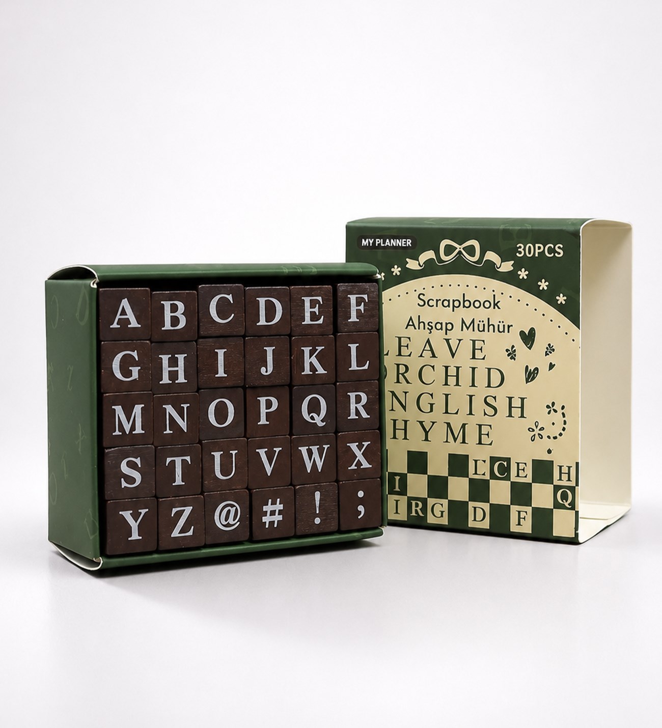 Ahşap Harf Scrapbook Mühür SetigiftmodaBM-2576