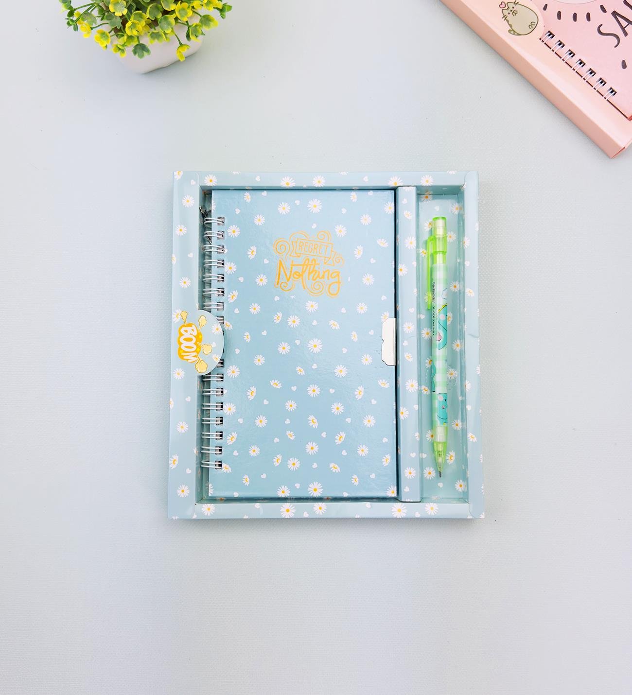Sevimli Desenli Kilitli Defter ve Kalem SetigiftmodaHN-021-022-023