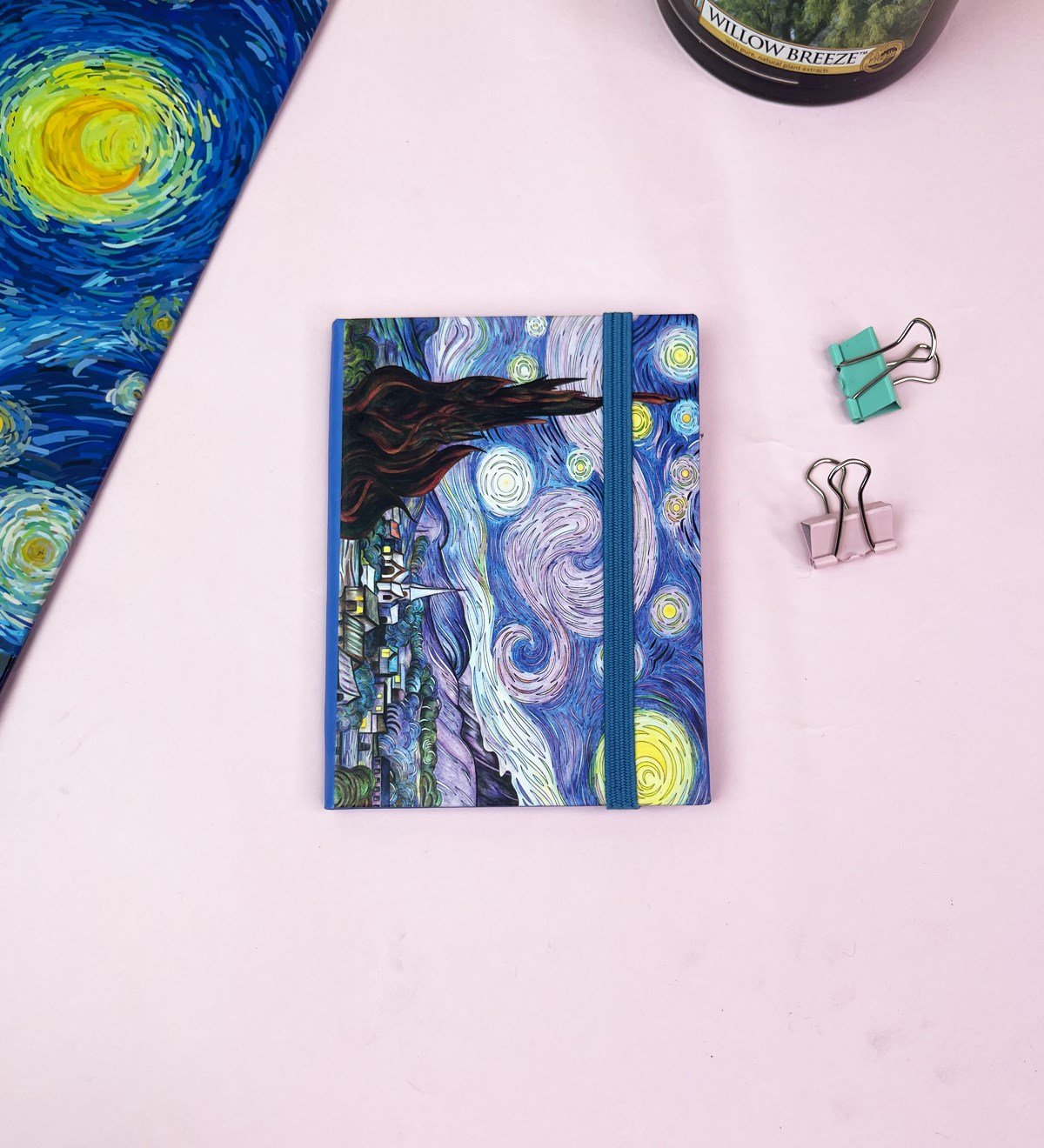Van Gogh Yıldızlı Gece Tasarımlı Sert Kapaklı Mini DeftergiftmodaGmd100514