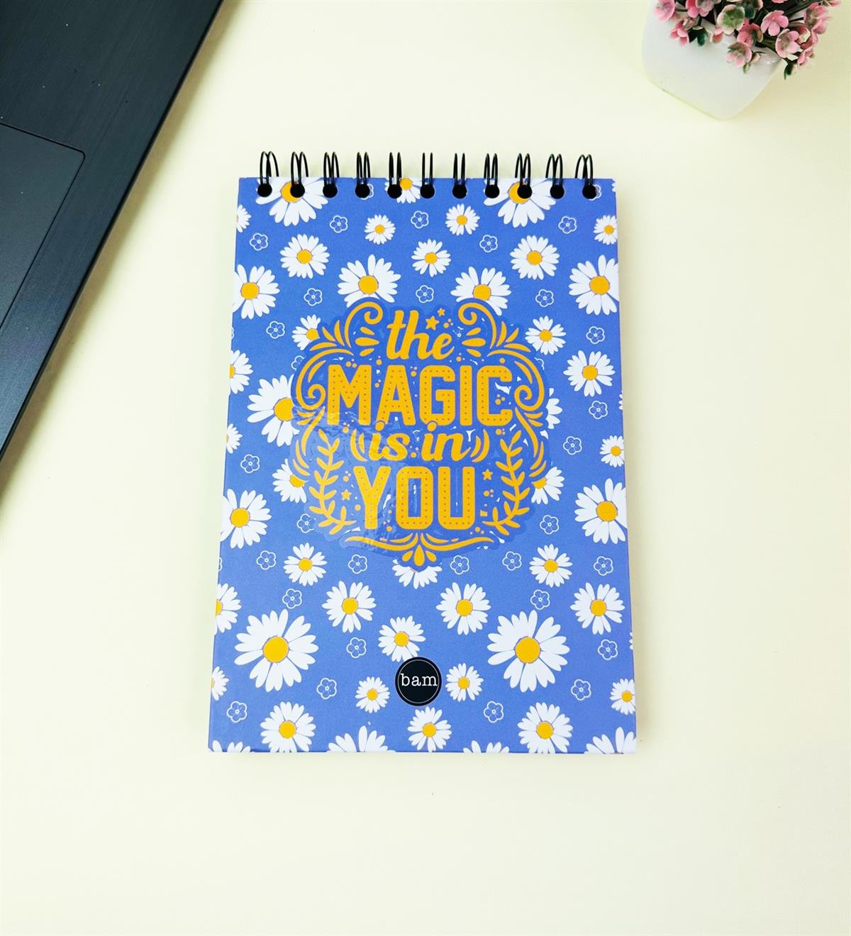 21x14Cm Üstten Spiralli Sketch Book - Eskiz Defteri - Siyah Sayfa - 260 Gr - 56 YaprakgiftmodaBam-3000-5-Mor-Papatya