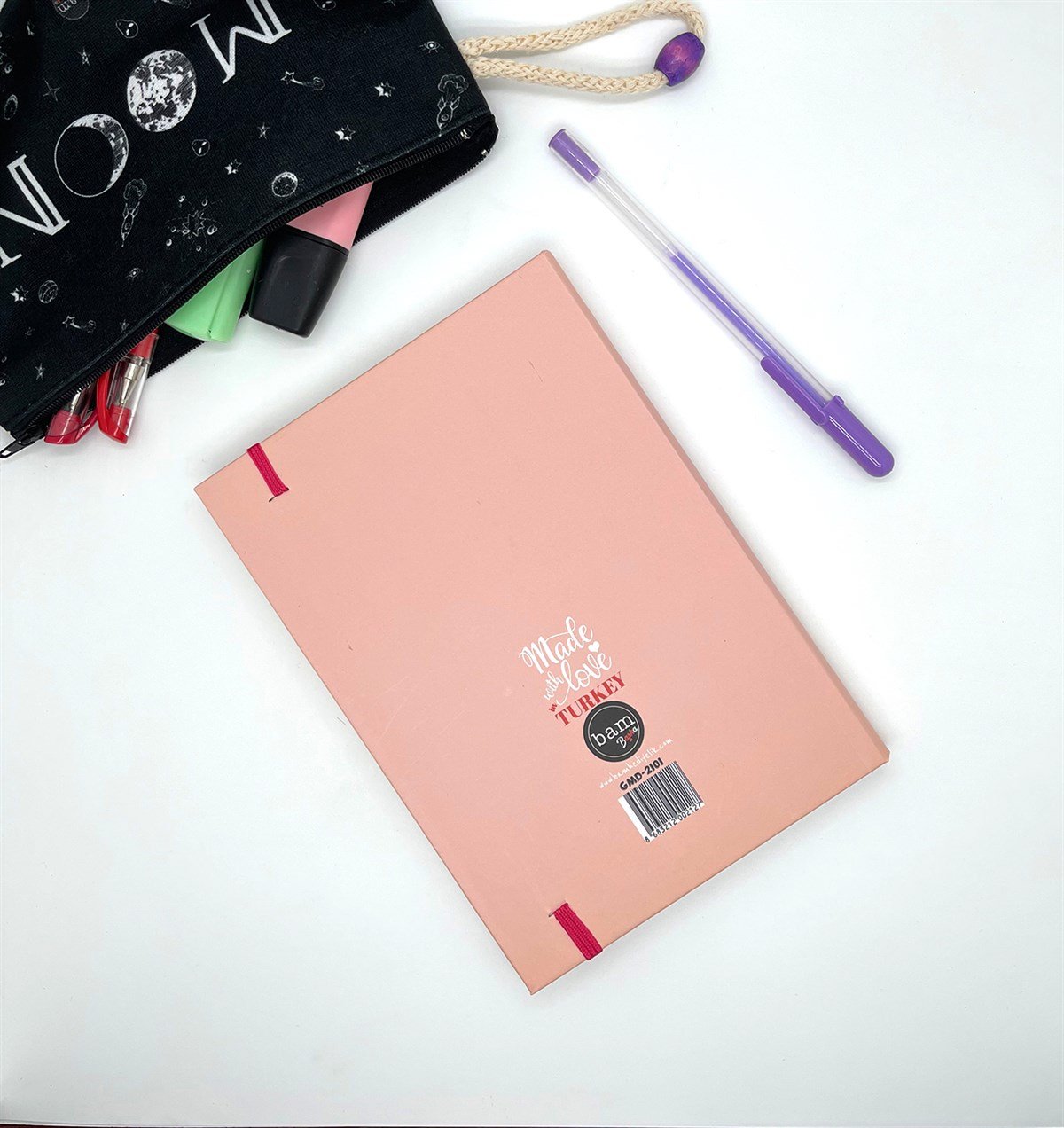 Düz Somon Rengi Tasarımlı Lastikli Defter	giftmodaGmd100116