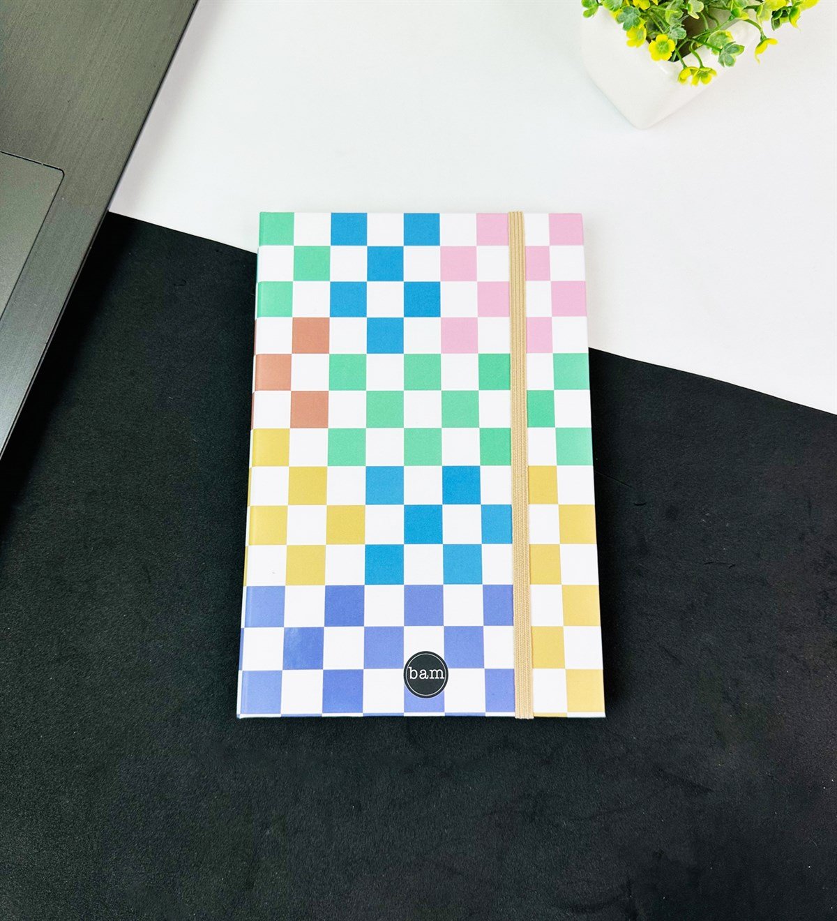 Renkli Dama Tasarımlı Lastikli DeftergiftmodaGMD0001-6	