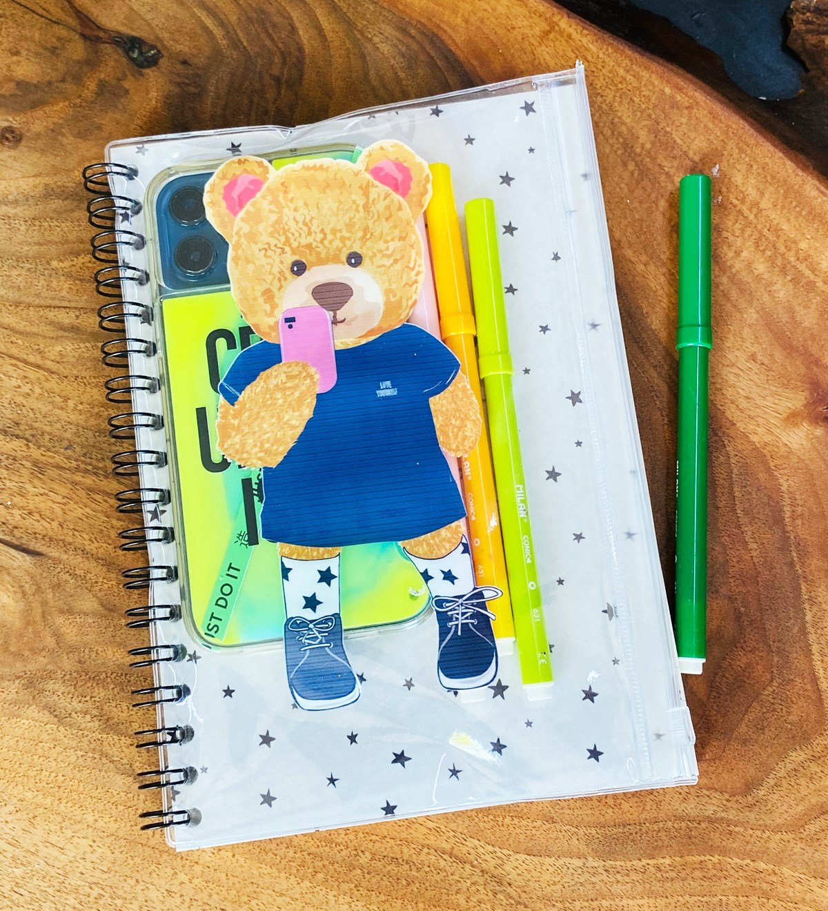 Love Yourself Bear Tasarımlı Çanta Kapaklı Spiralli DeftergiftmodaGmd100320