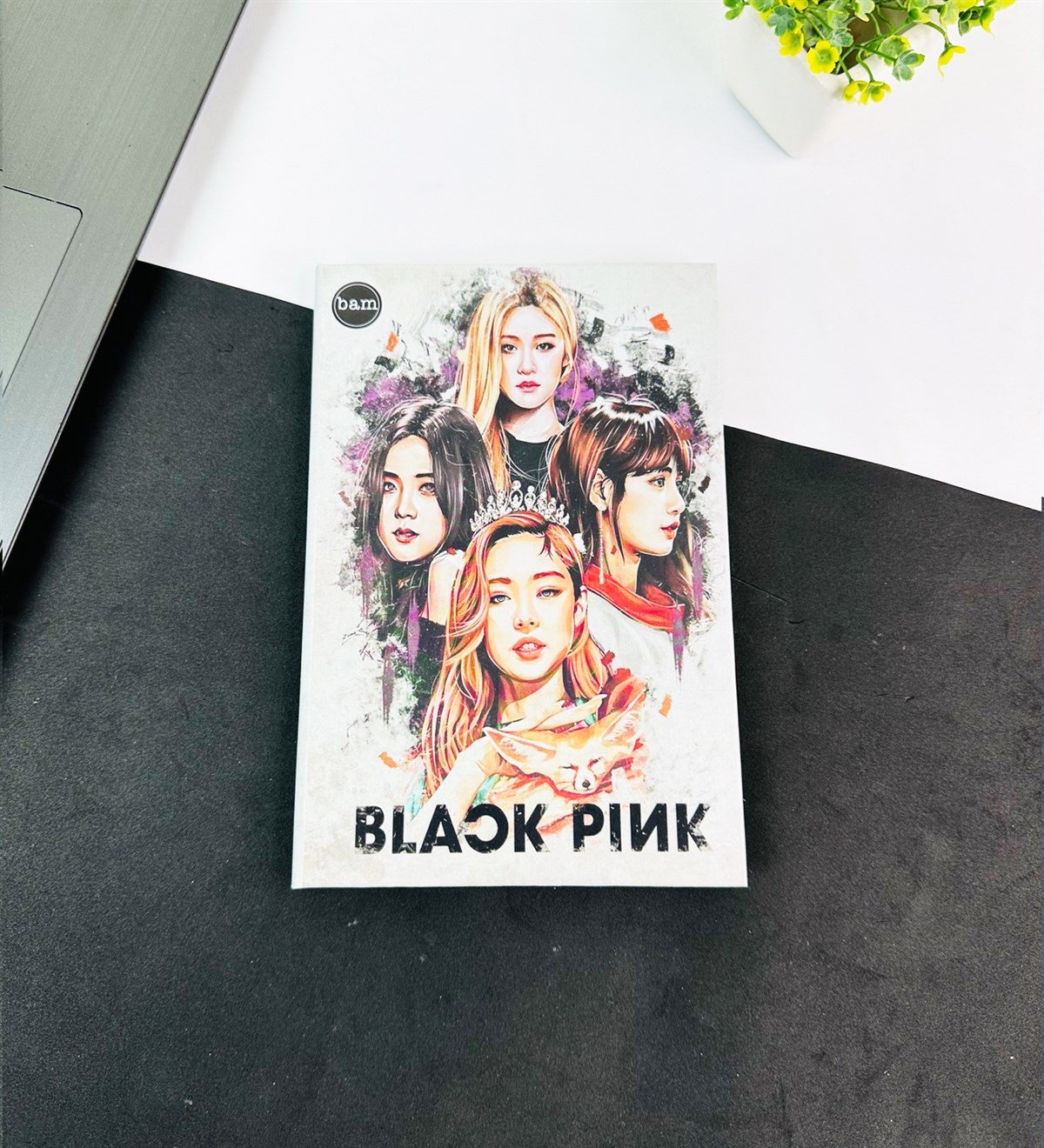 Black Pink Girl Tasarımlı Lastikli DeftergiftmodaGMD0001-9	