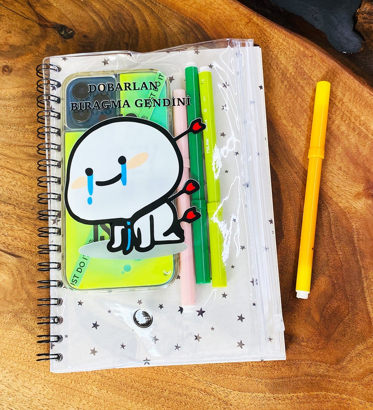 Dobarlan Bıragma Gendini Tasarımlı Çanta Kapaklı Spiralli DeftergiftmodaGmd100324