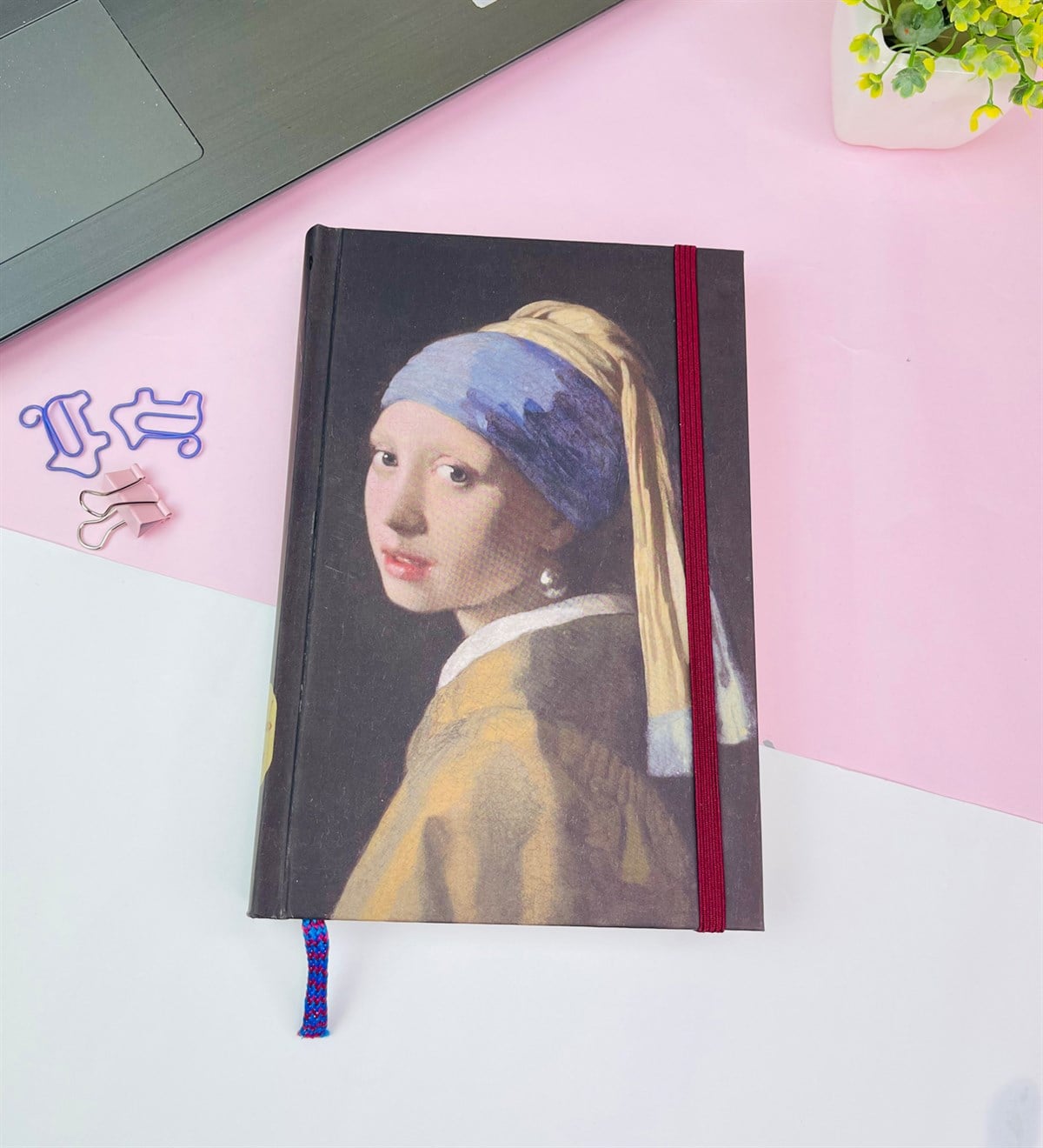 İnci Küpeli Kız Tasarımlı Kalın Kitap Görünümlü DeftergiftmodaGmd100548	