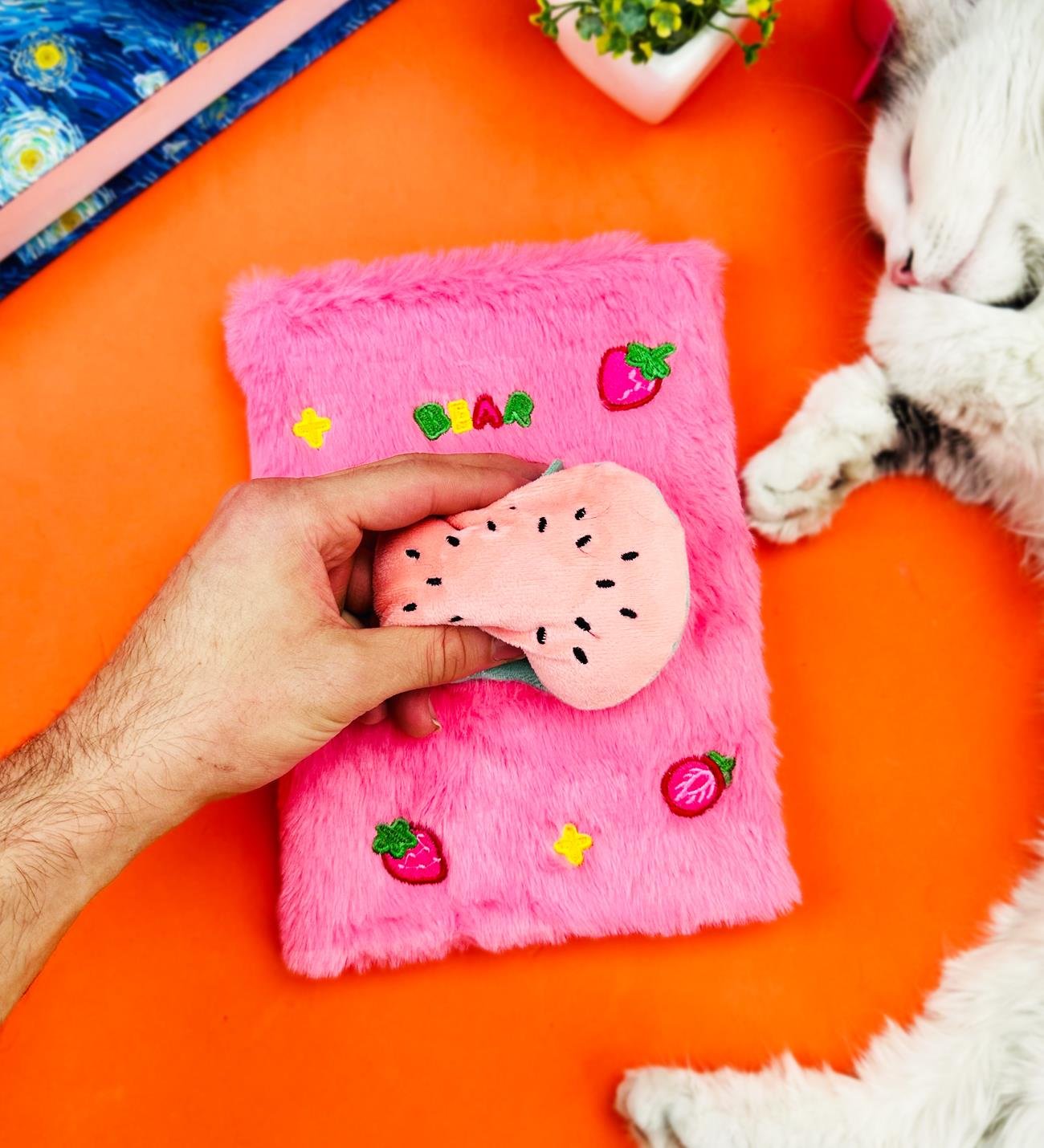 Sevimli Meyve Kabartmalı Peluş DeftergiftmodaBM-1079