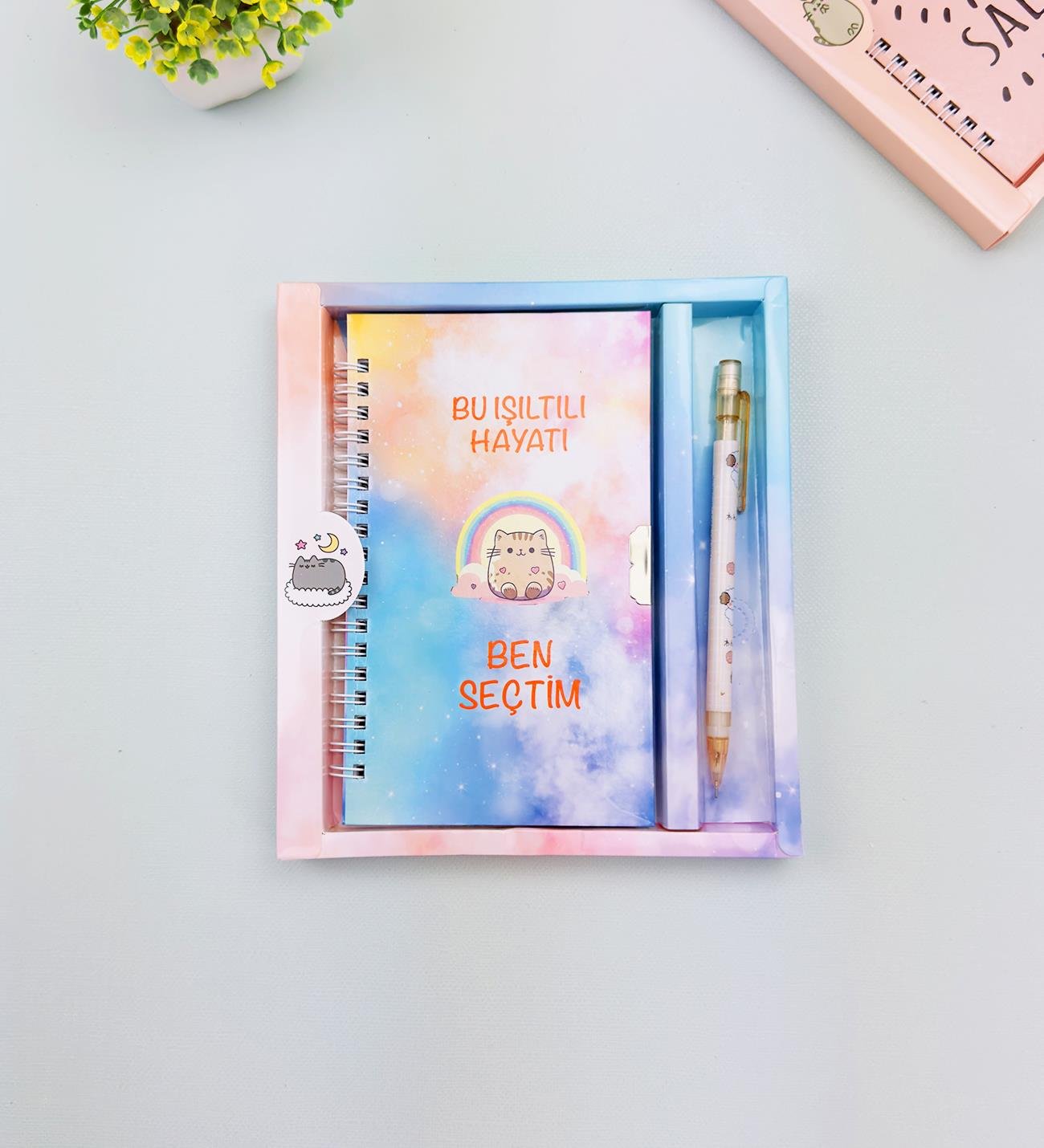 Sevimli Desenli Kilitli Defter ve Kalem SetigiftmodaHN-021-022-023