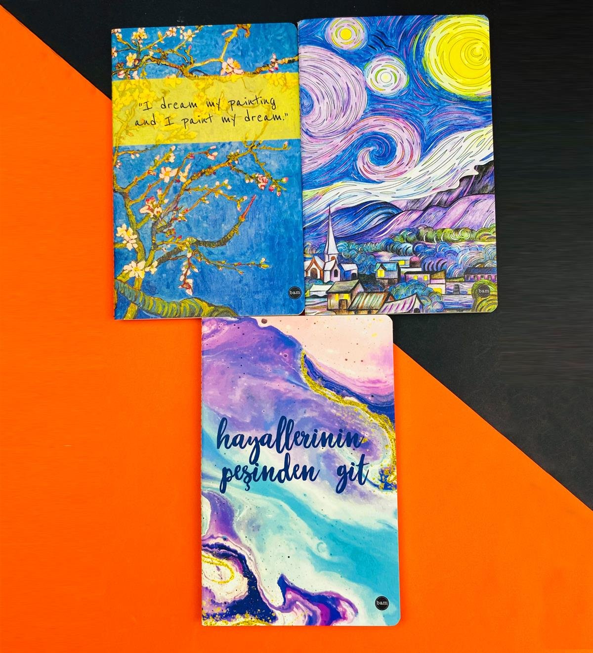 3'lü Dikişli Defter Seti Seri :12giftmodaGmd100573