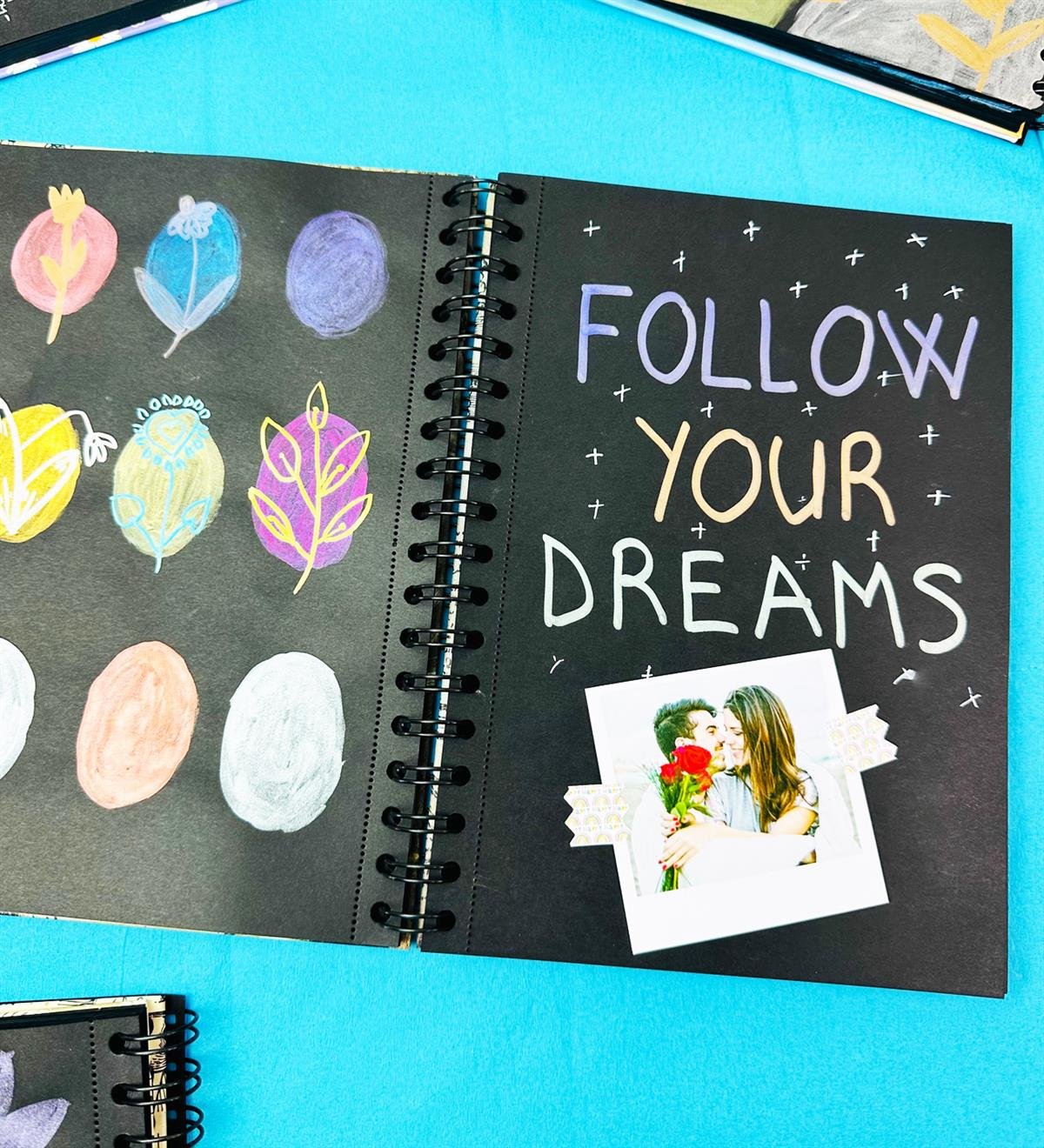 23x16Cm Üstten Spiralli Sketch Book - Eskiz Defteri - Siyah Sayfa - 120 Gr - 64 YaprakgiftmodaBam-3001-Sevimli-Kedi