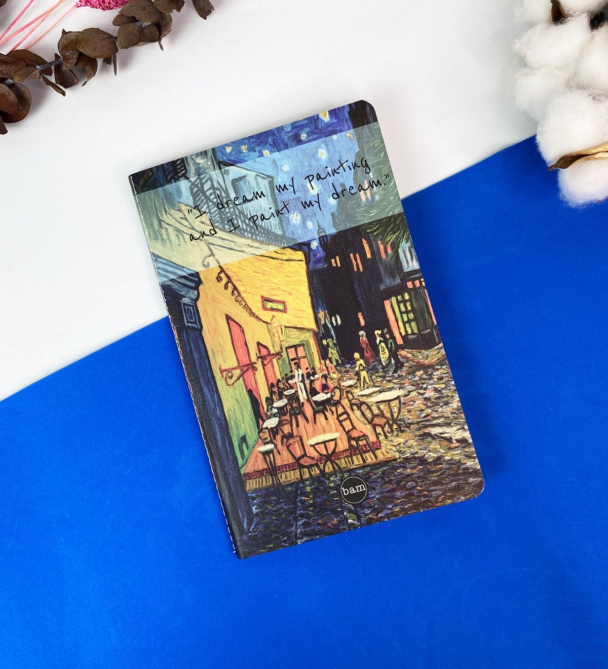 Van Gogh Kafe Terasta Gece Tasarımlı Dikişli DeftergiftmodaGmd100352