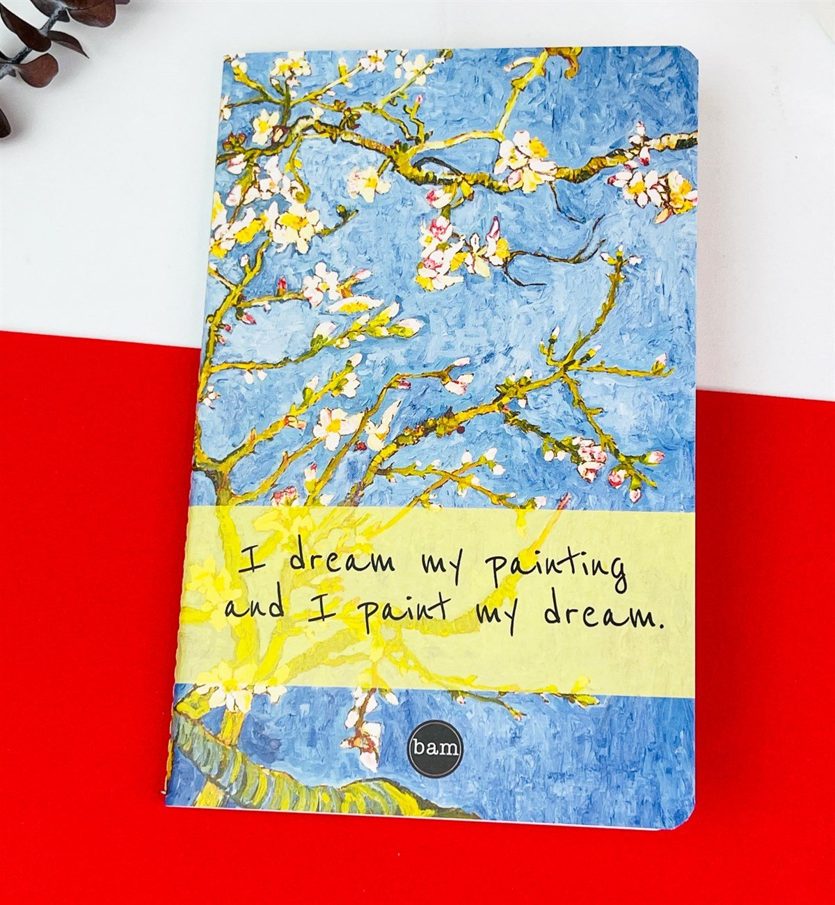 Van Gogh Badem Çiçeği Tasarımlı Dikişli DeftergiftmodaGmd100207