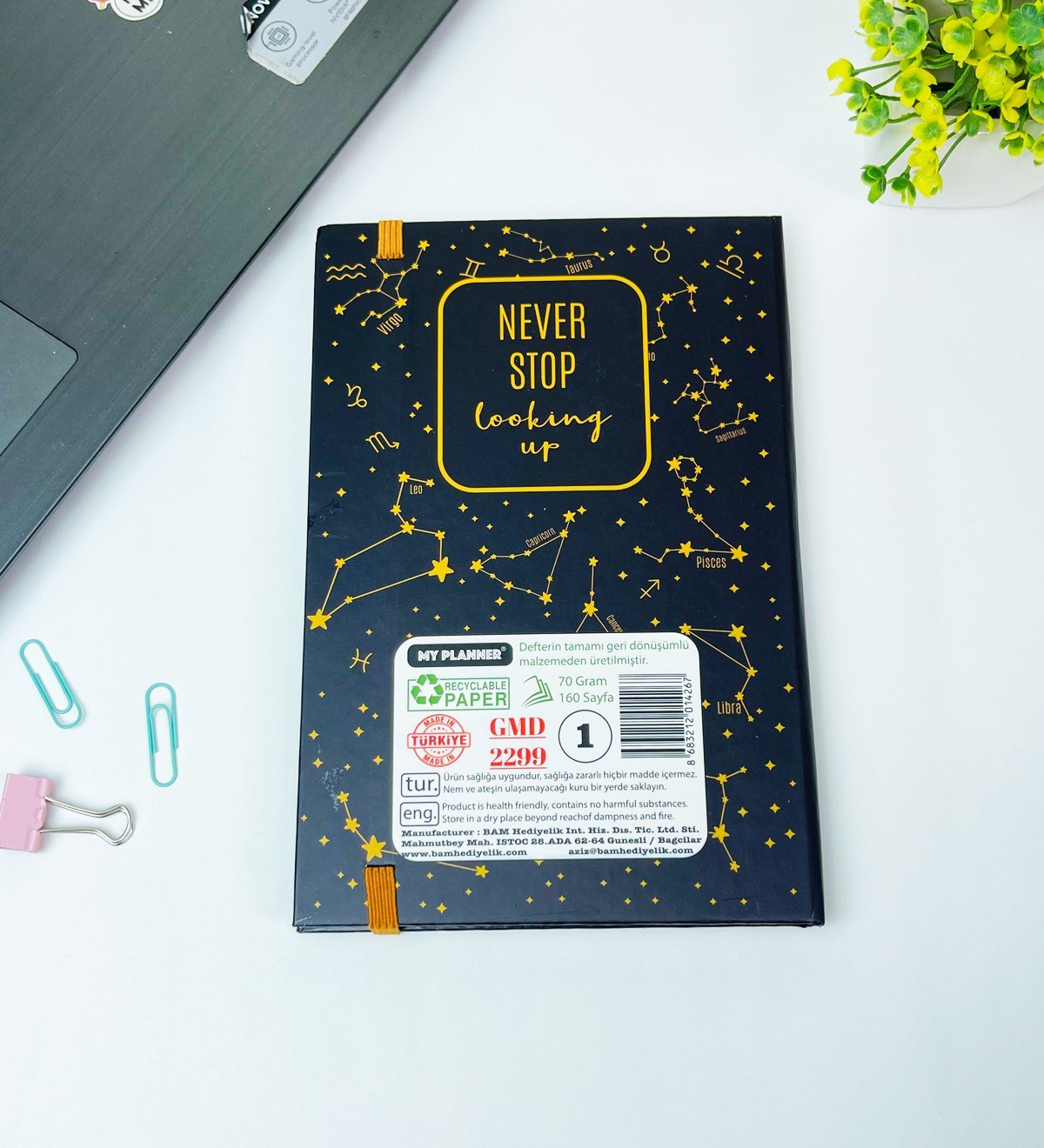 Yıldız Haritası Tasarımlı Lastikli DeftergiftmodaGmd100456