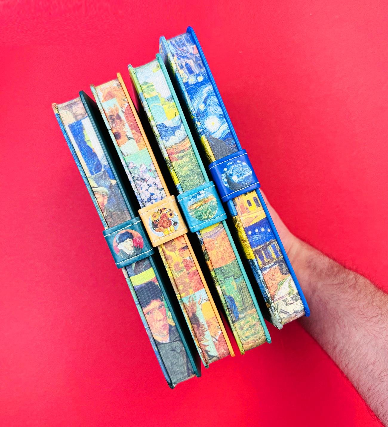 Van Gogh Kolaj Tasarımlı Mıknatıs Kapaklı Defter BM-1209giftmodaBM-1209