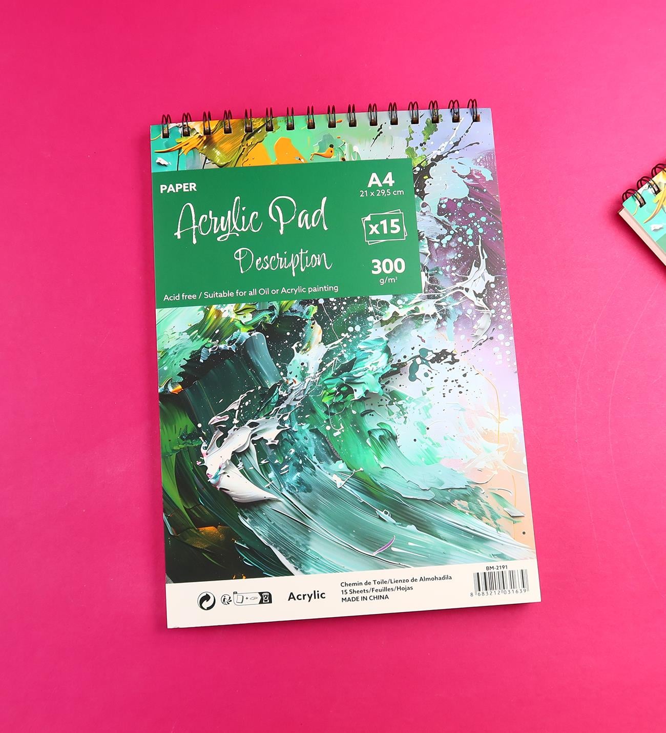 A4 Spiralli Akriliğe Uygun Sketchbook Resim Defteri – 300gr | 15 YaprakgiftmodaBm-2191