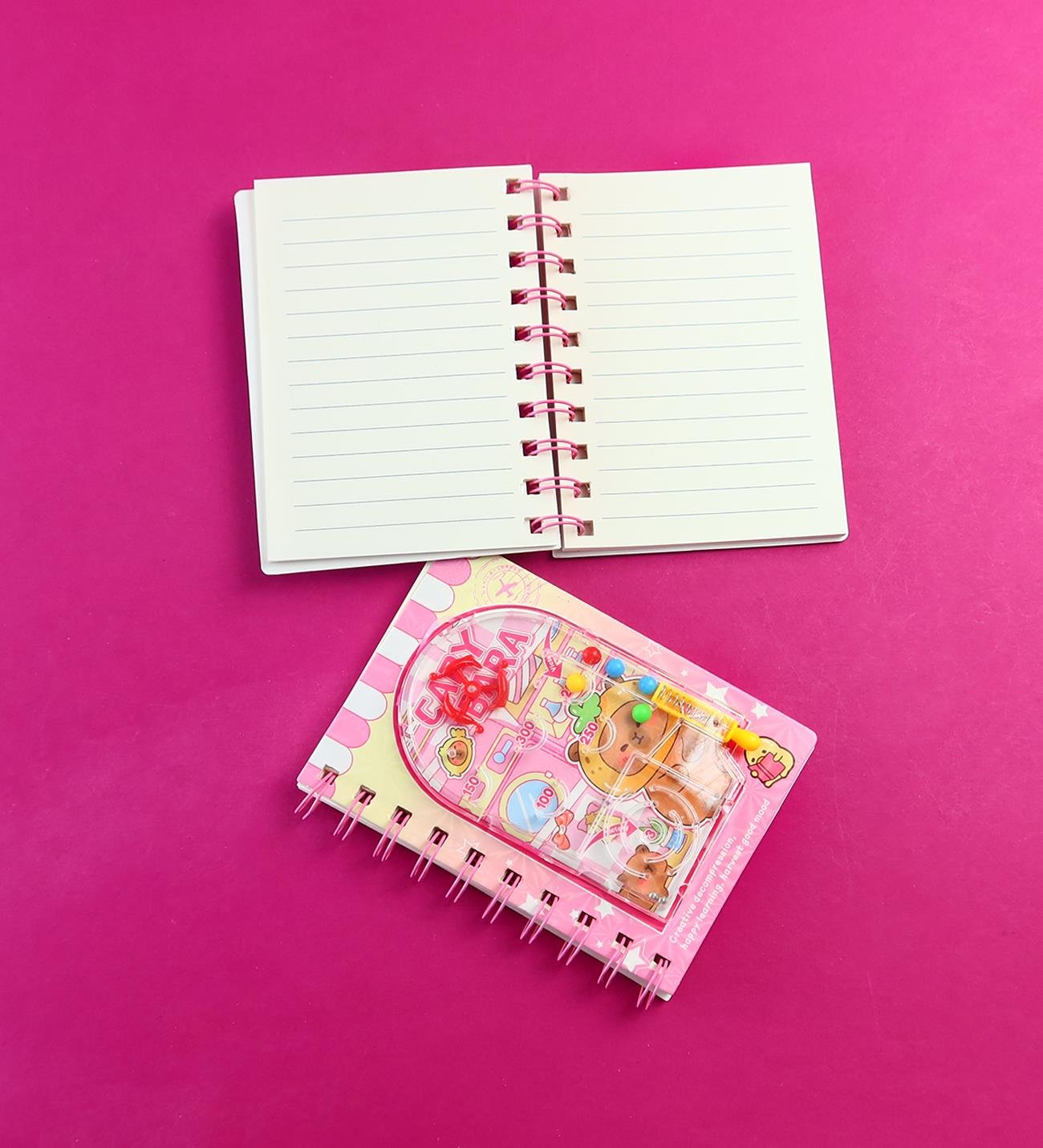 Capybara Oyun Kapaklı Spiralli Çizgili DeftergiftmodaBM-2171