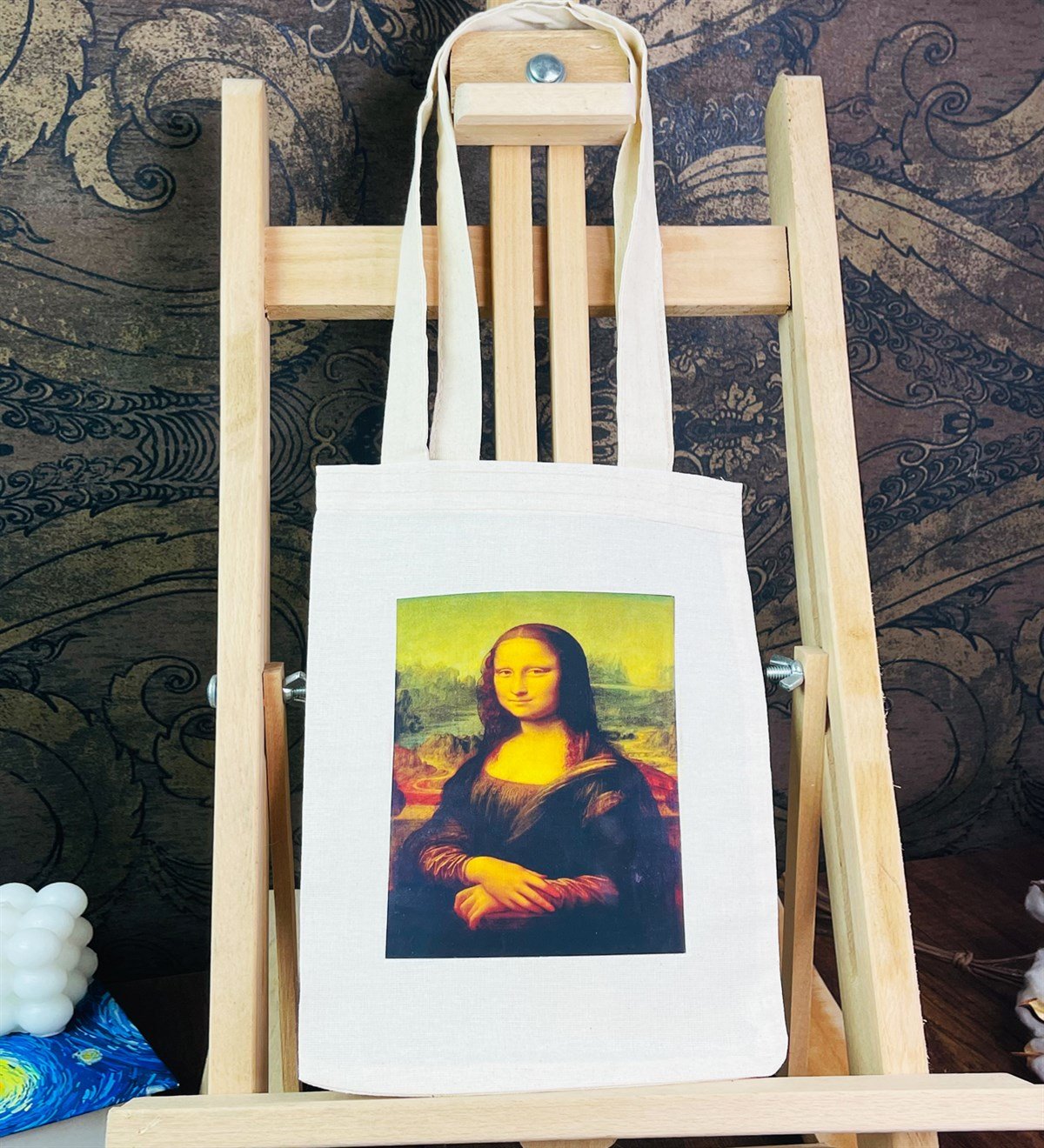 Mona Lisa Kız Kalın Kitap Görünümlü Defter Ve Bez Çanta SetgiftmodaGmhs101810