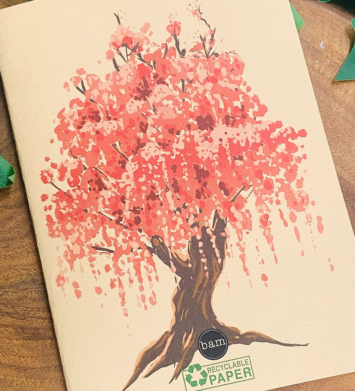 Japon Kiraz Ağacı Art Tasarımlı Dönüşümlü Kraft DeftergiftmodaGmd100299