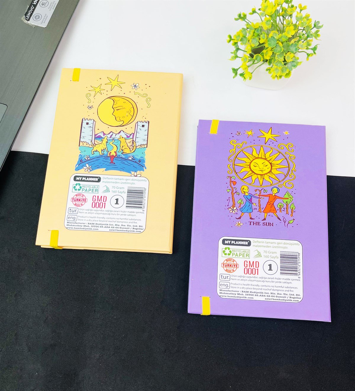 The Moon Ve The Sun Tasarımlı Lastikli DeftergiftmodaGmhs101836