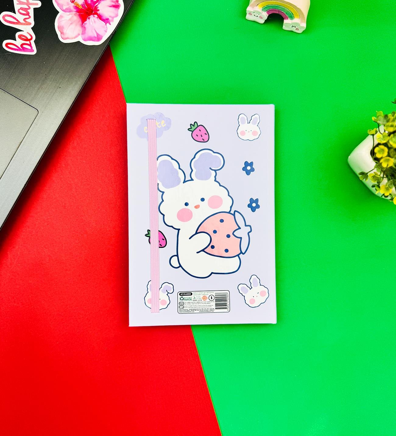 Rabbit Cute Tasarımlı Lastikli DeftergiftmodaBAM-1274