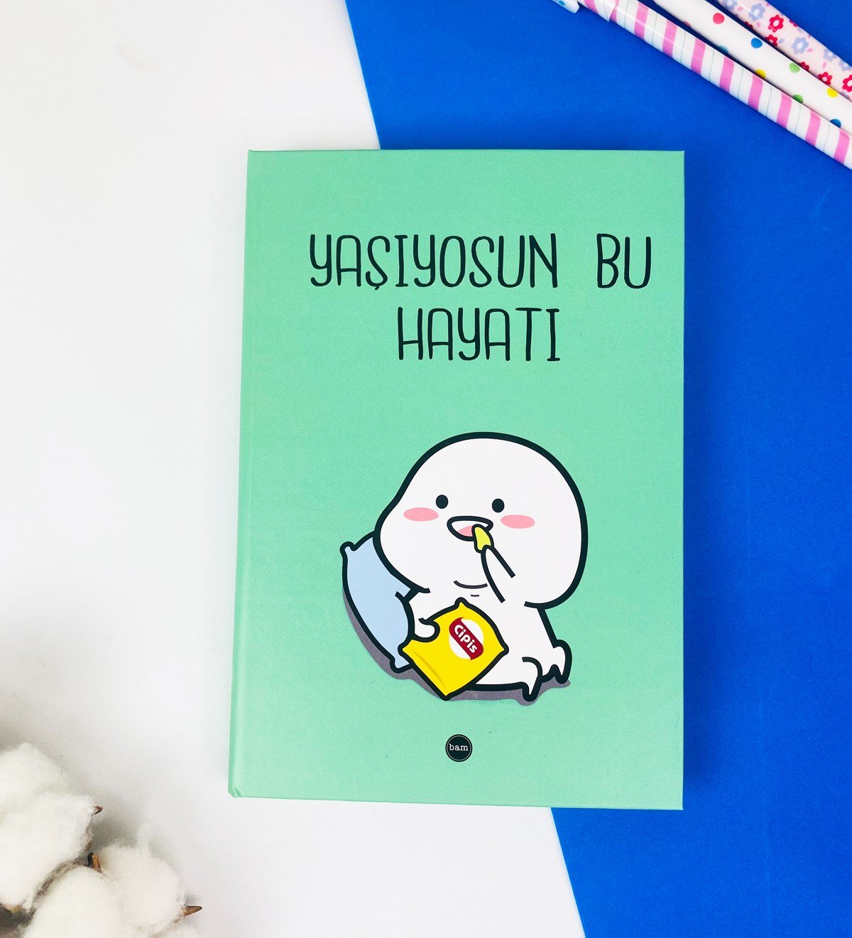 Yaşıyosun Bu Hayatı Tasarımlı Lastikli Defter	giftmodaGmd100121