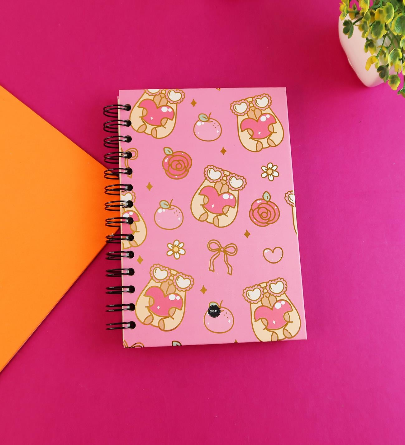 Özel Tasarım Spiralli 15*21 cm Dot Defter, Eskiz Defteri, Doodle Book - 2 SAYFA STICKER HEDİYELİ	giftmodaBam-1324-Capybara-Fiyonk	