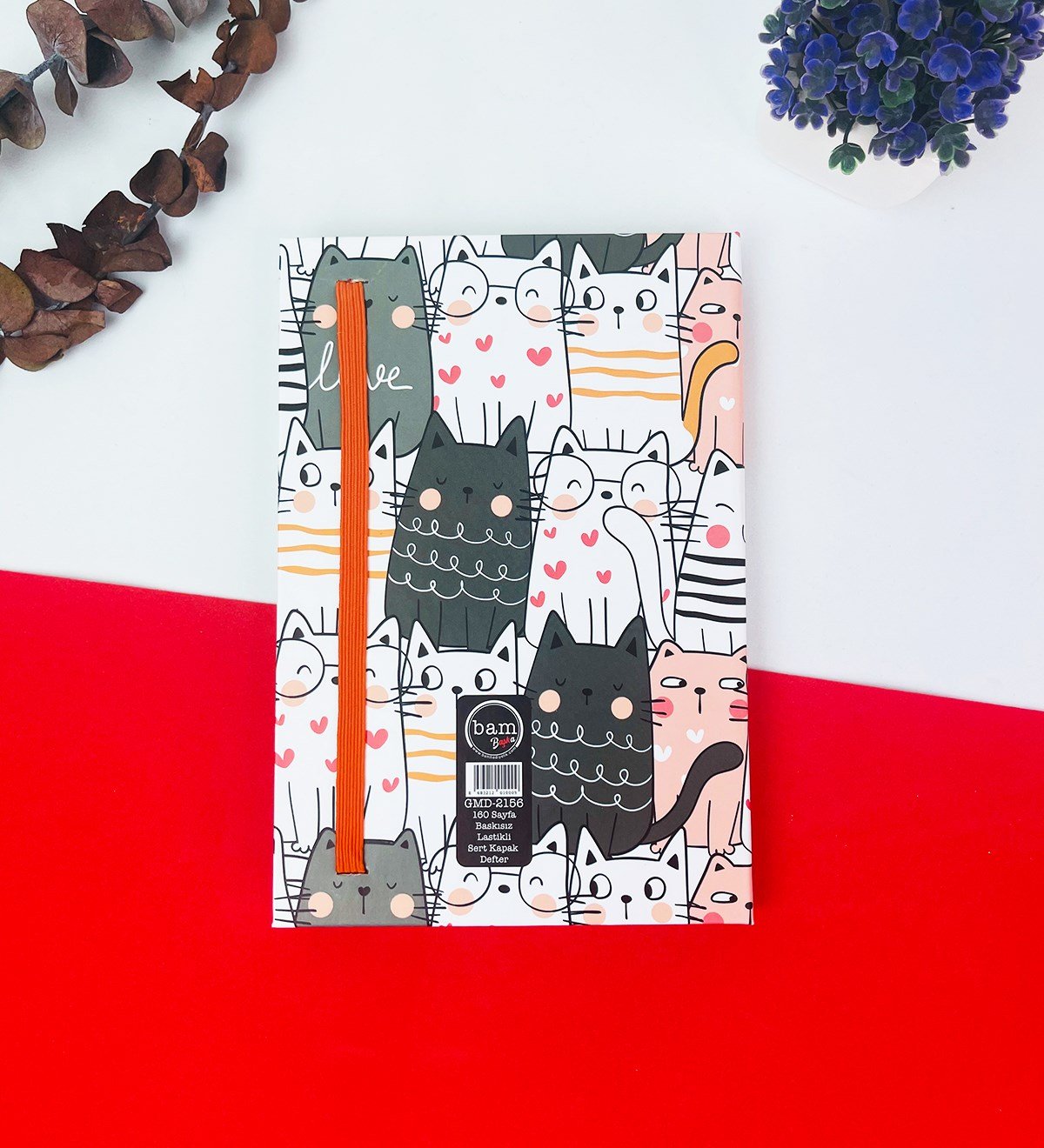 Be Free Kedi Tasarımlı Lastikli DeftergiftmodaGmd100235