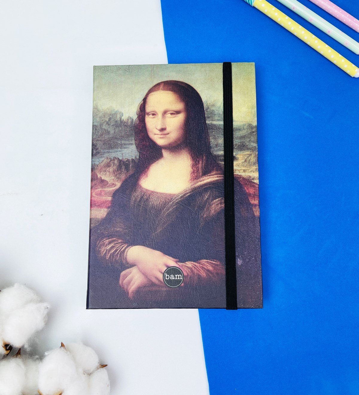 Mona Lisa Tasarımlı Lastikli DeftergiftmodaGmd100383