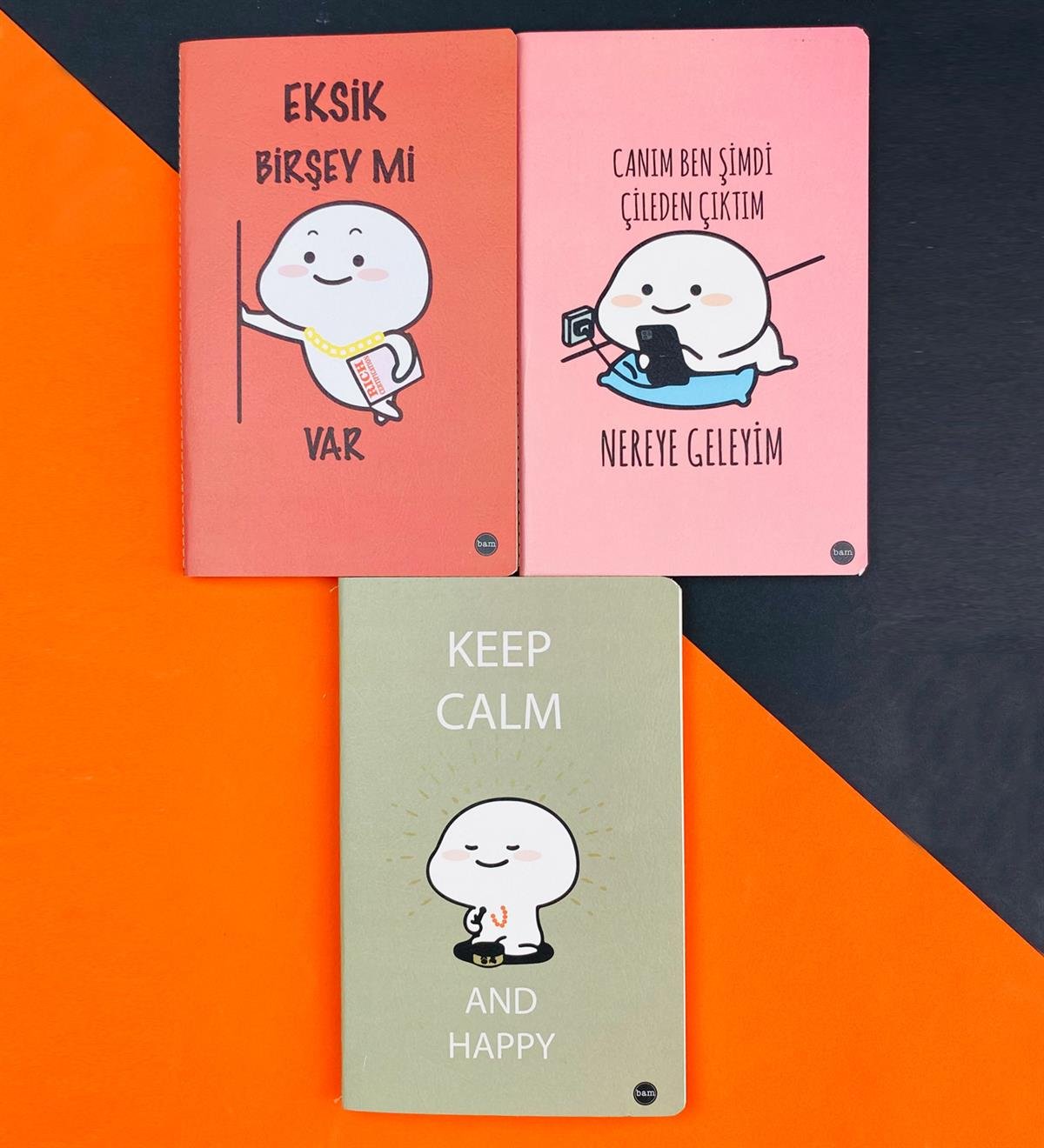 3'lü Dikişli Defter Seti Seri :9giftmodaGmd100570