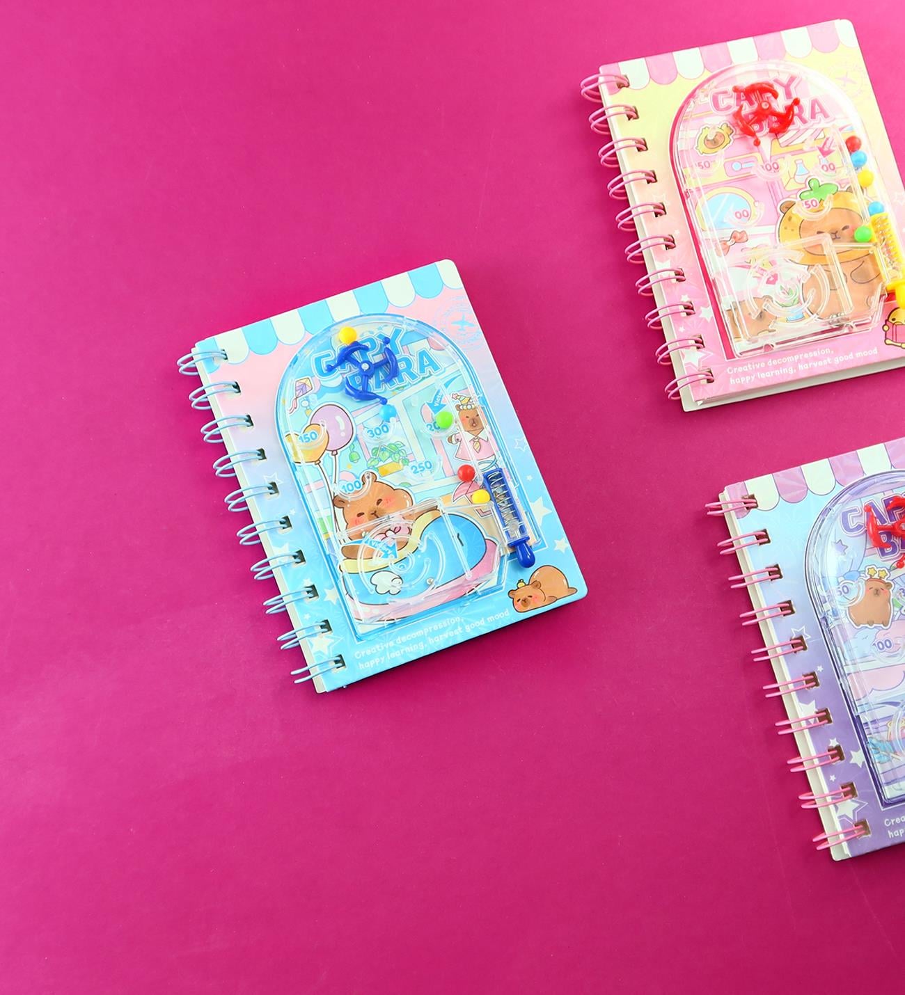 Capybara Oyun Kapaklı Spiralli Çizgili DeftergiftmodaBM-2171