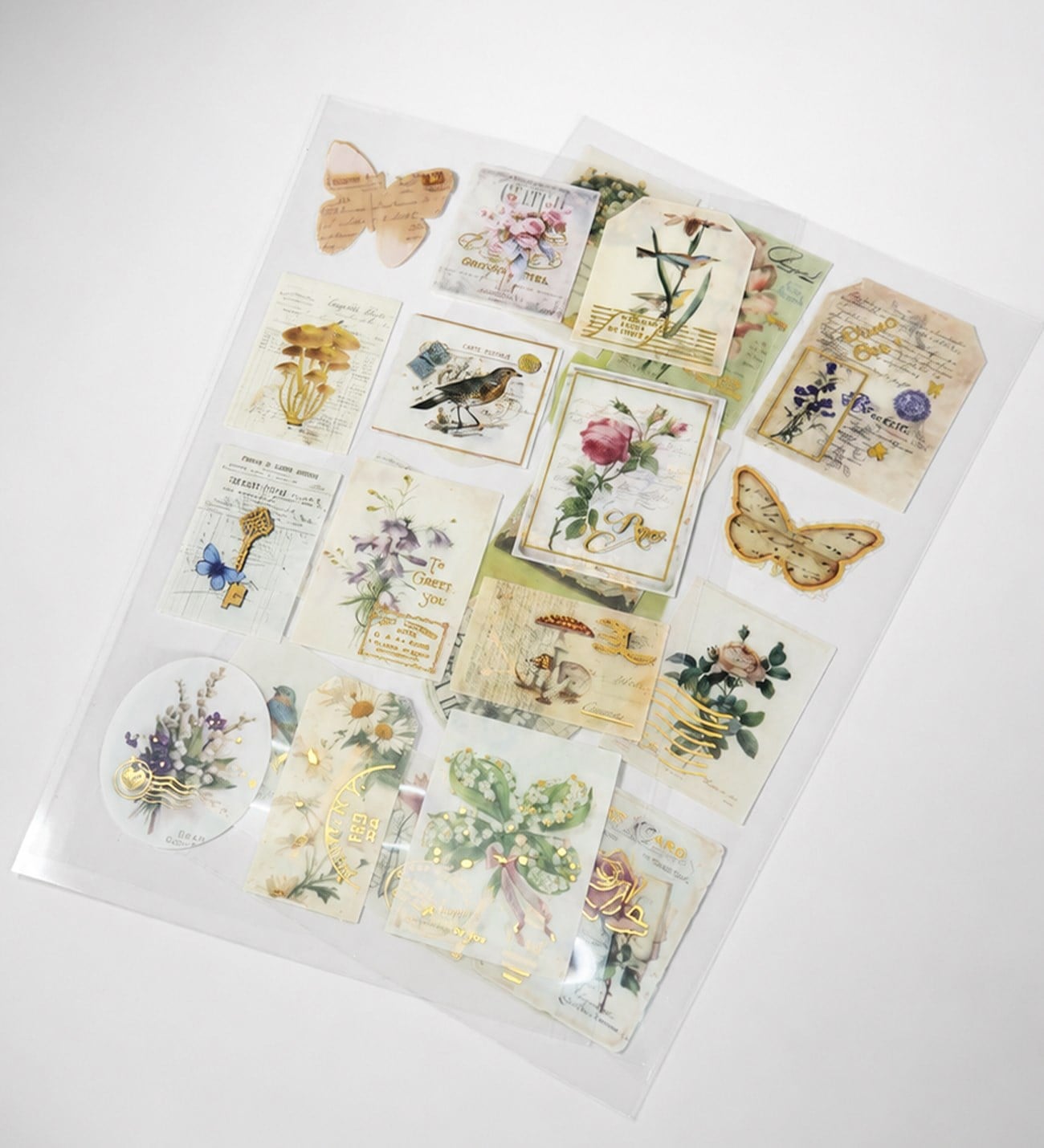 Şeffaf Vintage Pul Sticker SetigiftmodaBM-2598