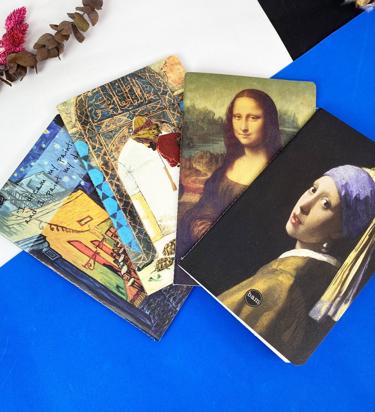 Sanat Serisi 4'lü Dikişli Defter SetigiftmodaGmd100355