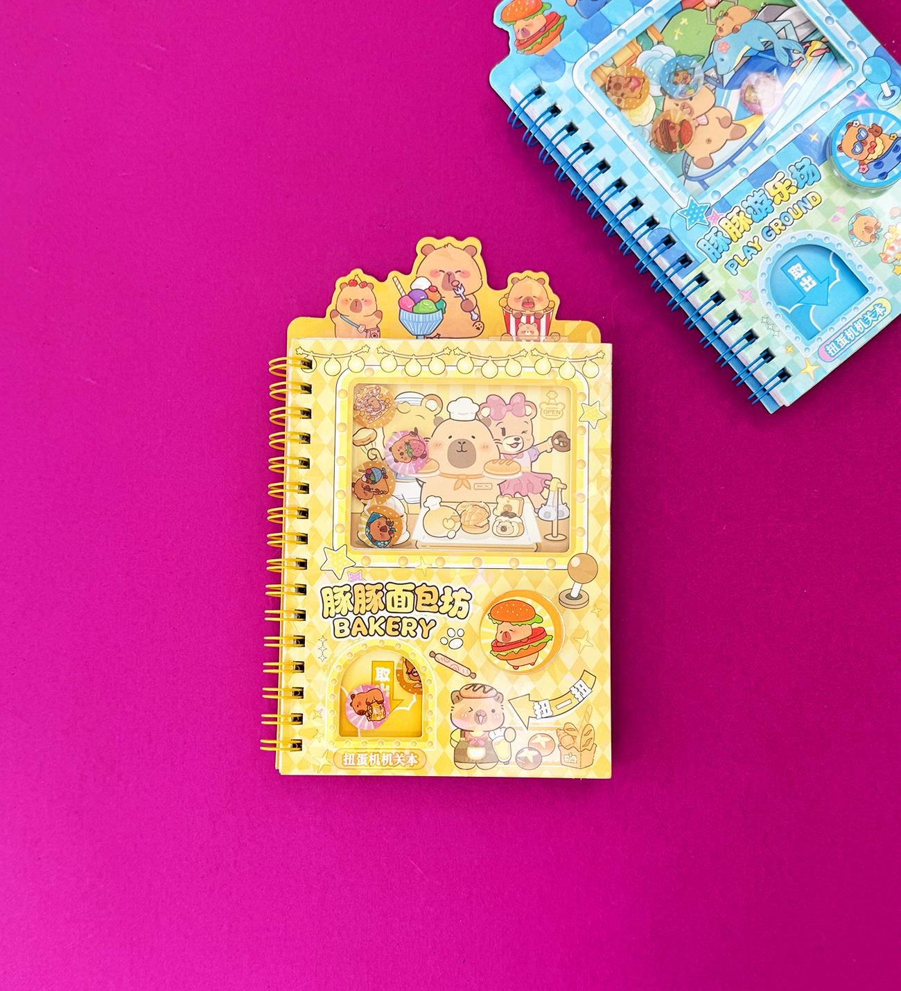 Capybara Otomat Defter – Jetonlu Stickerlı Sevimli DeftergiftmodaBM-1782	
