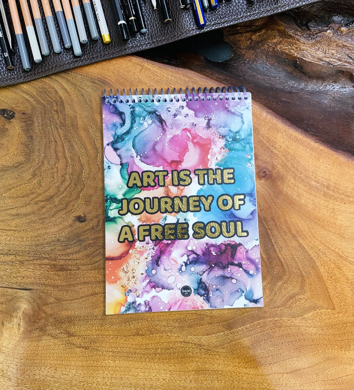 A5 Skecth Book - Eskiz Defteri - Spiralli Tutuş / Grenli Sert Tasarım KapakgiftmodaGmd100279-Sanat