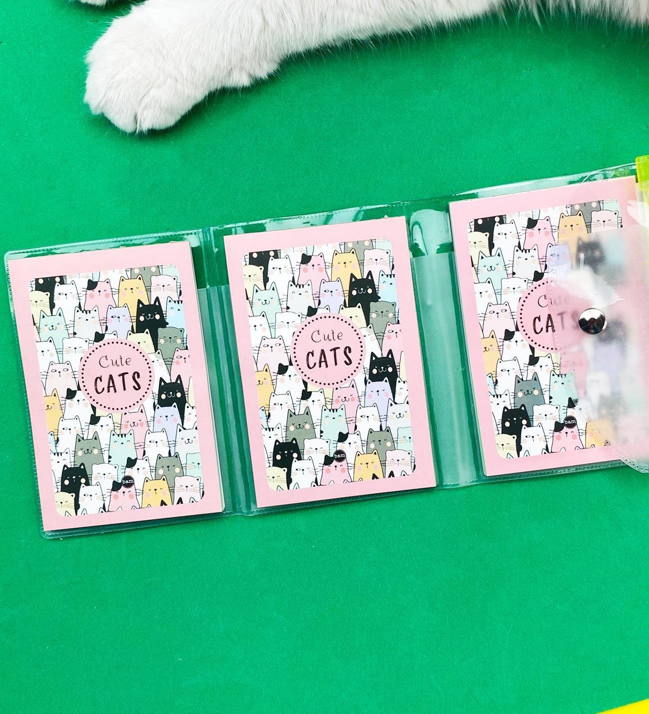 Sevimli Kedi Tasarımlı PP Mini Çanta Defter Ve Kalem SetgiftmodaBAM-1145