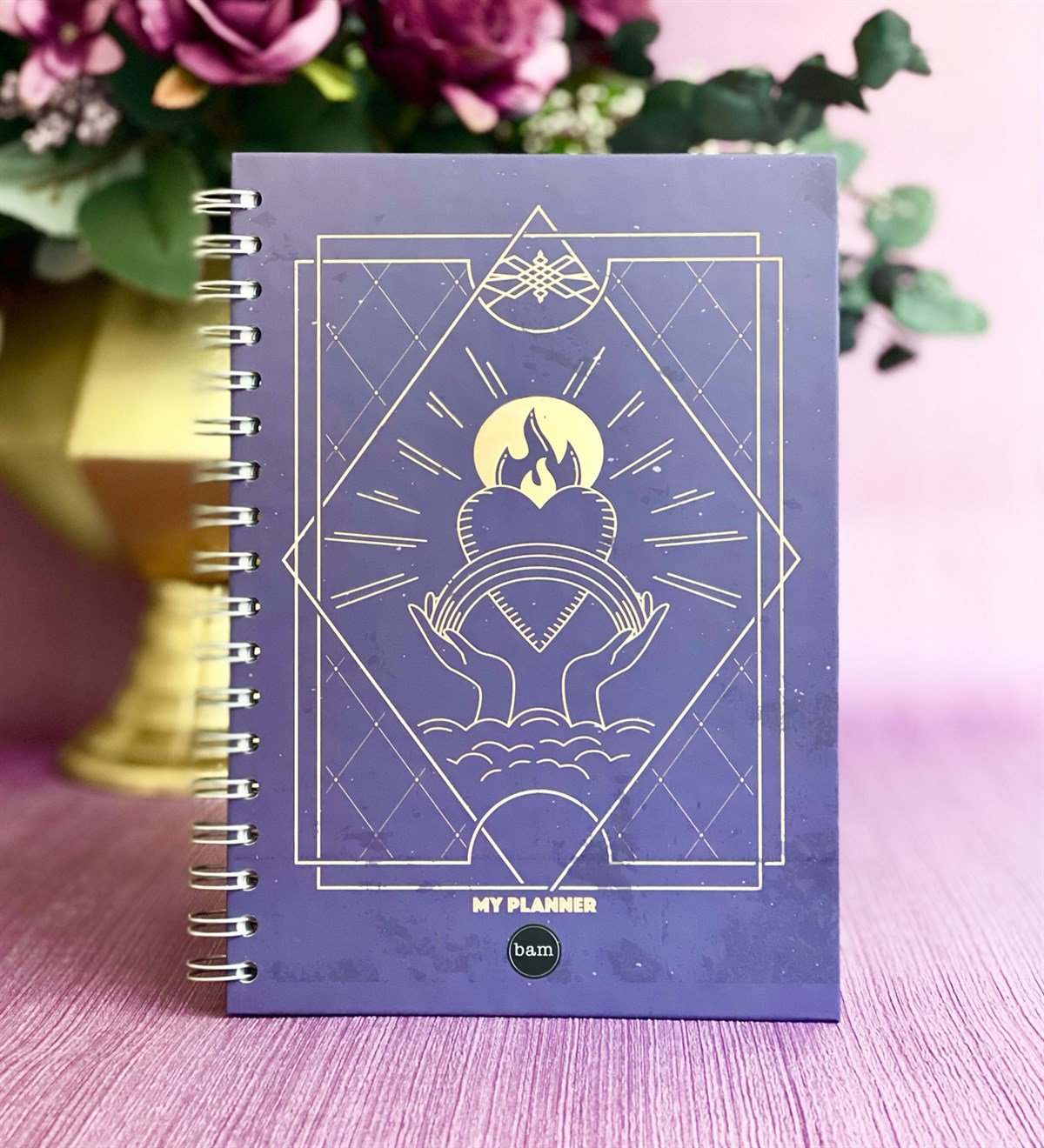 Tarot Gökkuşağı Kalp Ateş  Tasarımlı Spiralli DefterGiftmodaGmd100094