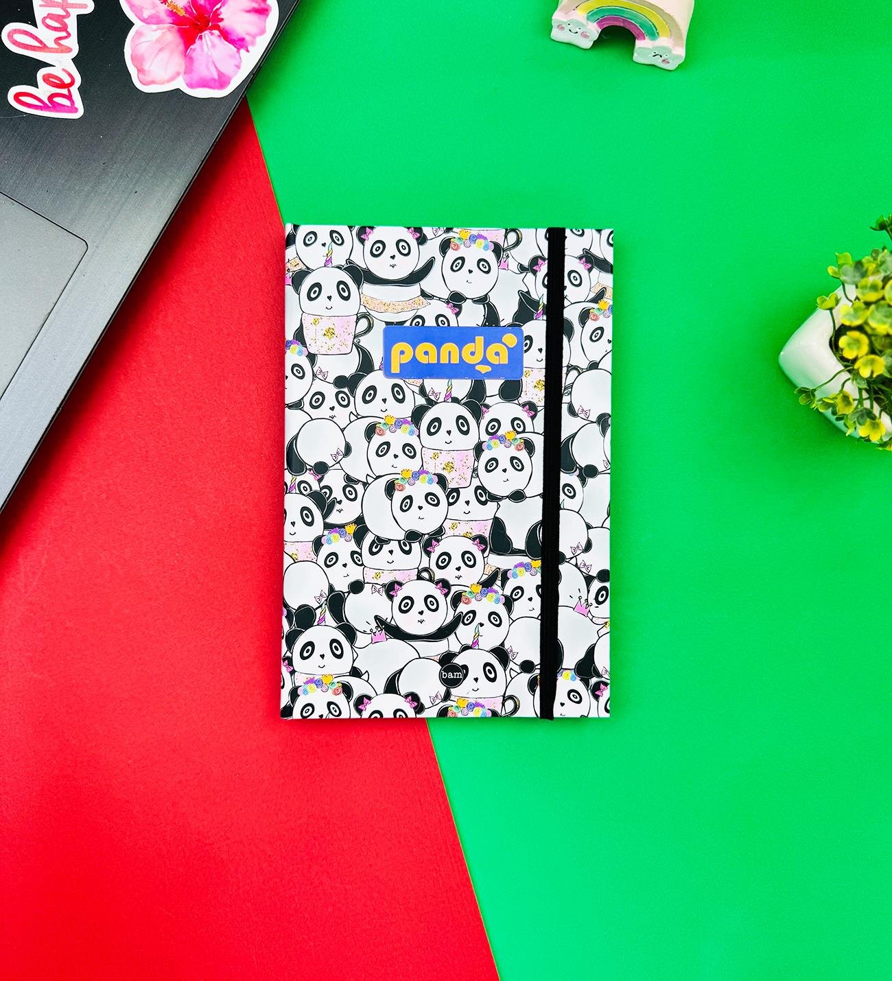 Panda Pattern Tasarımlı Lastikli DeftergiftmodaBAM-1255